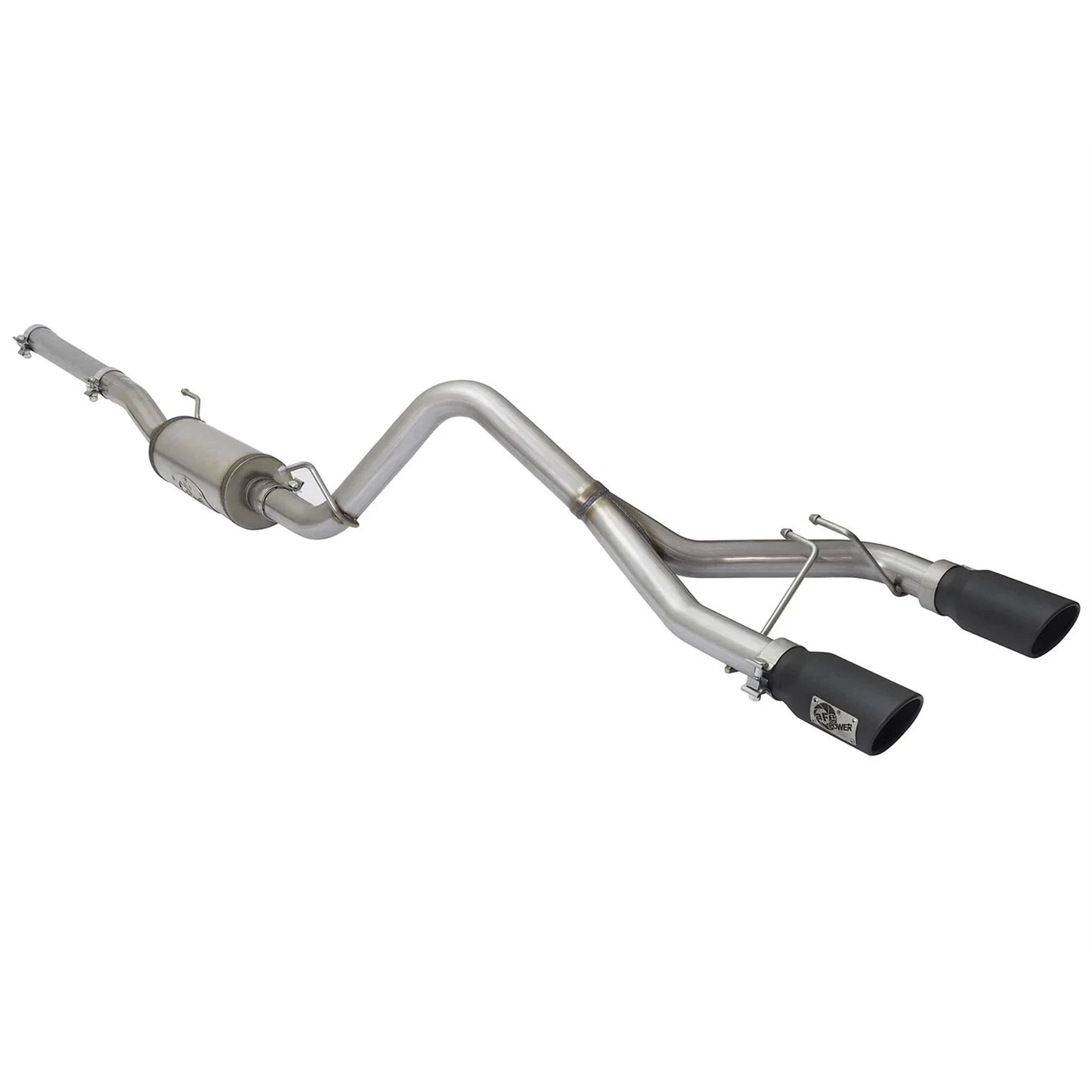aFe Rebel Series CB 2.5in Dual Center Exit SS Exhaust w/ Black Tips 07-15 Jeep Wrangler 3.6L/3.8L V6