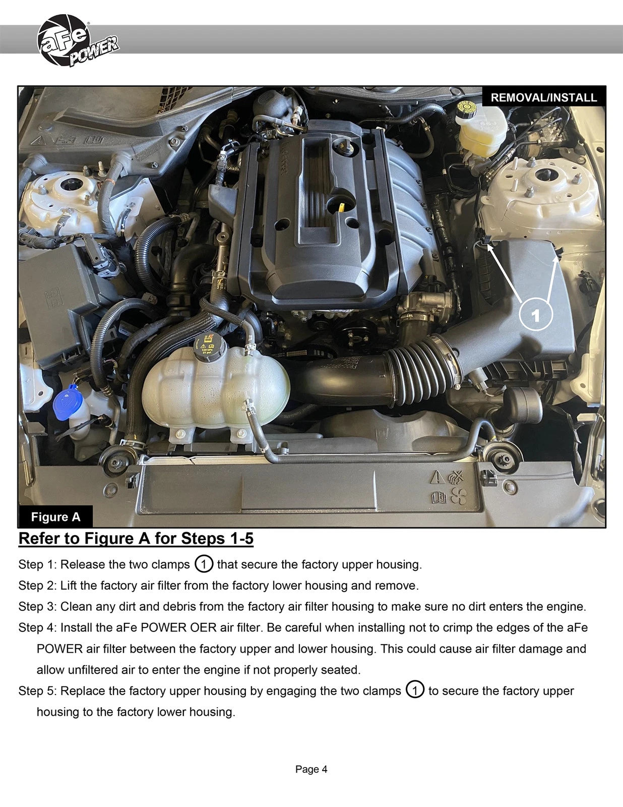 aFe Super Stock Induction System Pro Dry S Media 15-20 Ford Mustang L4-2.3L (t)