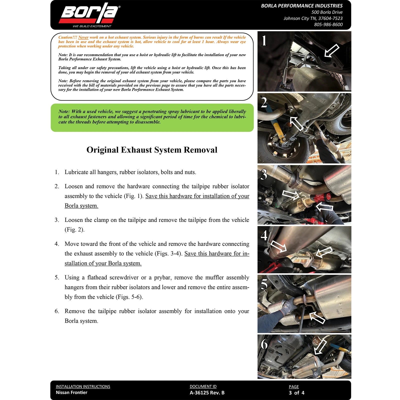 Borla 22-24 Nissan Frontier S-Type Cat Back System - Black Chrome