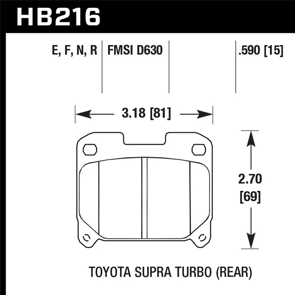 Hawk 93-98 Toyota Supra TT HPS Street Rear Brake Pads