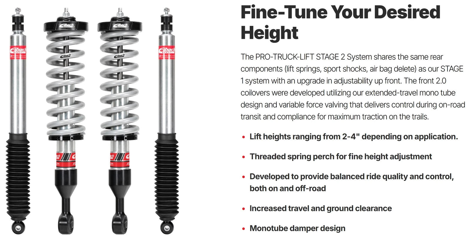 Eibach 19-23 Ram 1500 Rebel Crew Cab Pro-Truck Lift Kit System Coilover Stage 2