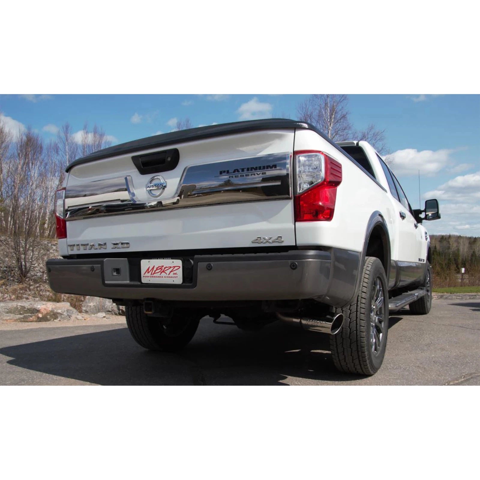 MBRP 16-19 Nissan Titan XD 5.0L 4in Filter Back Single Side Exit Alum Exhaust System