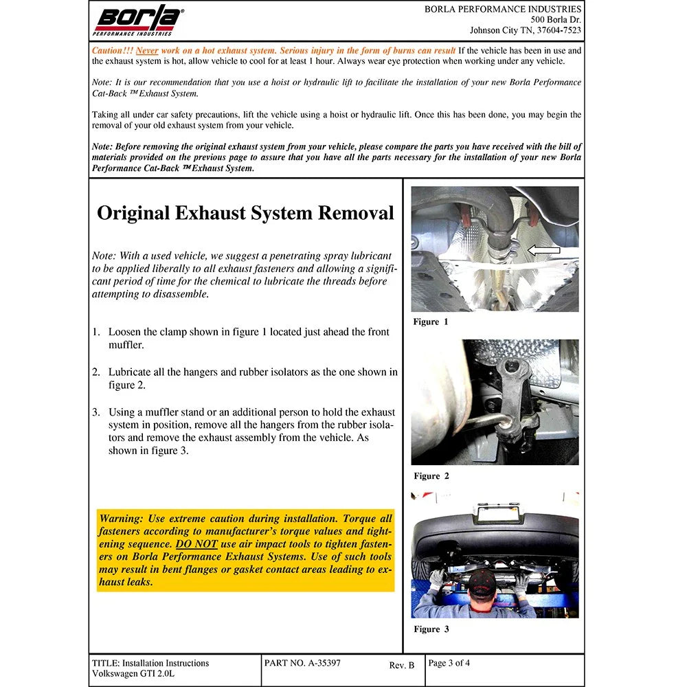 Borla 04-09 VW GTI Base SS Catback Exhaust