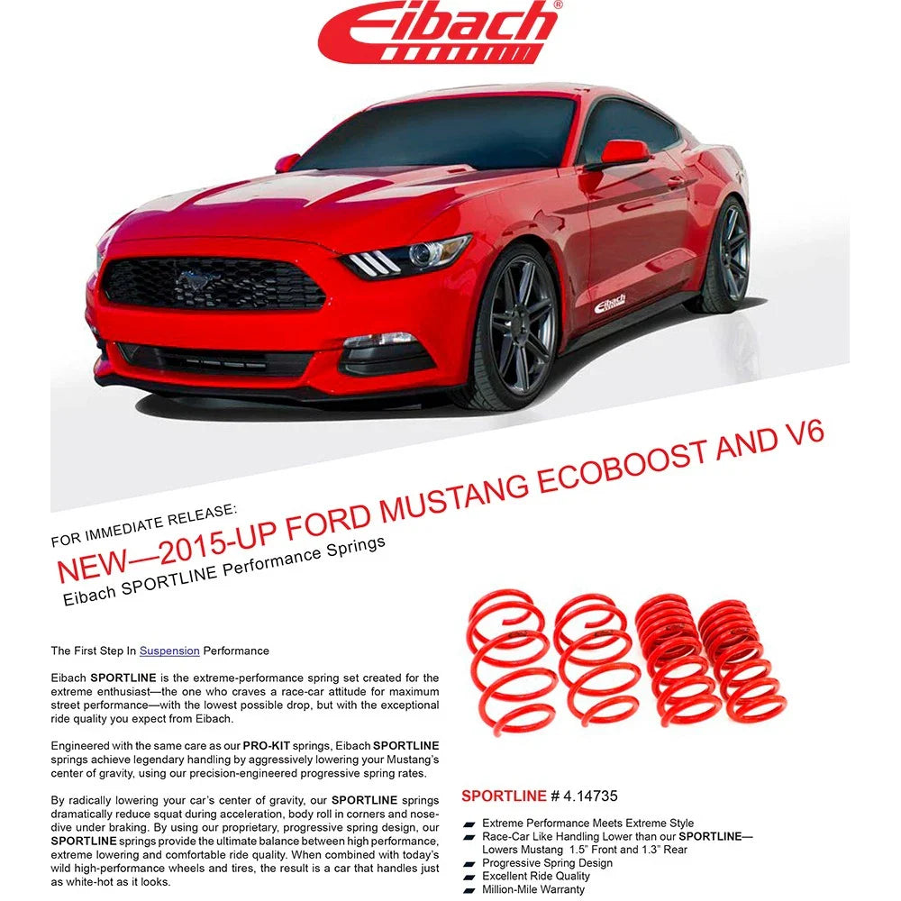 Eibach Sportline-Kit for 2015 Ford Mustang 2.3L EcoBoost/3.7L V6