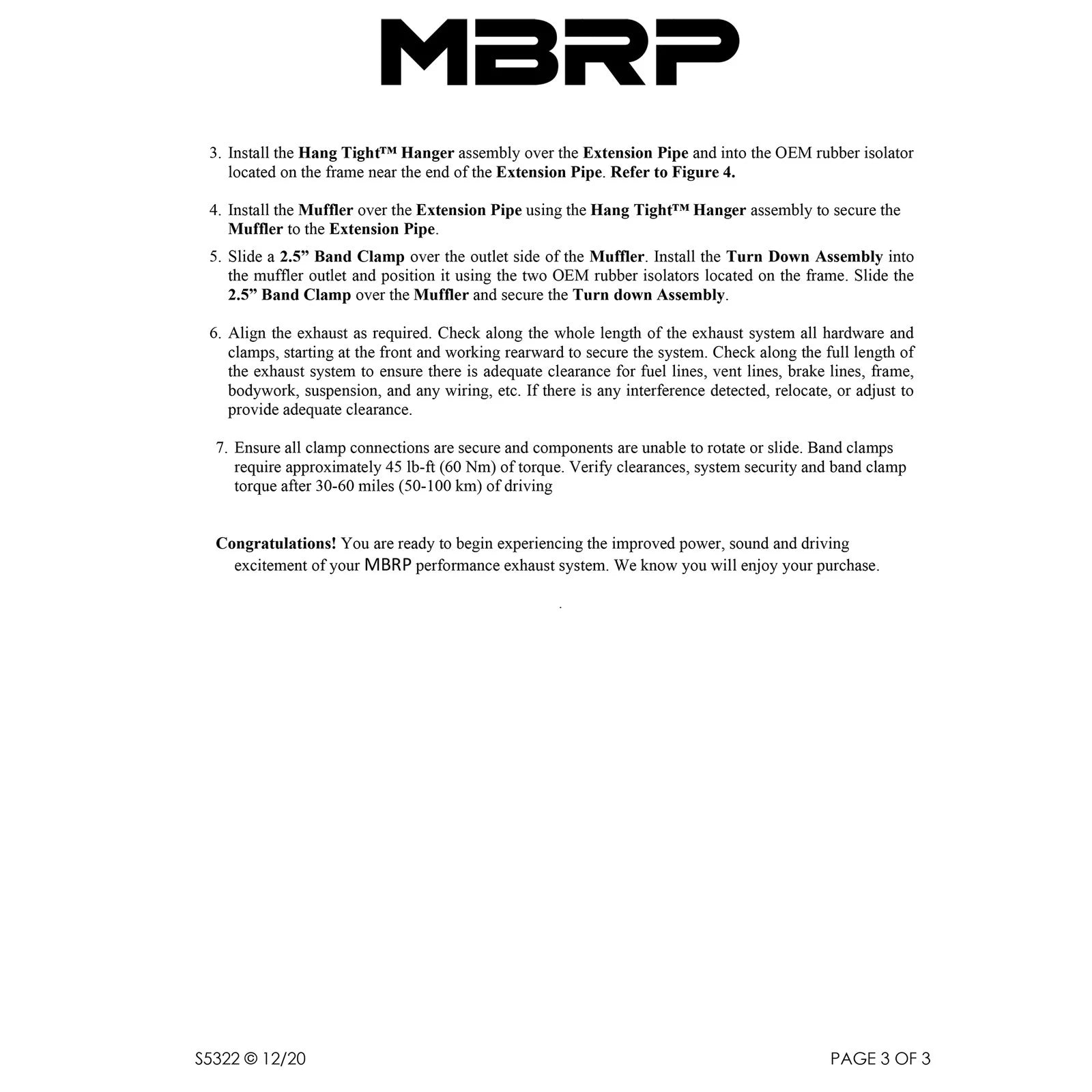MBRP 05-11 Toyota Tacoma 4.0L EC/CC-SB Cat Back Turn Down Single Side T409 Exhaust
