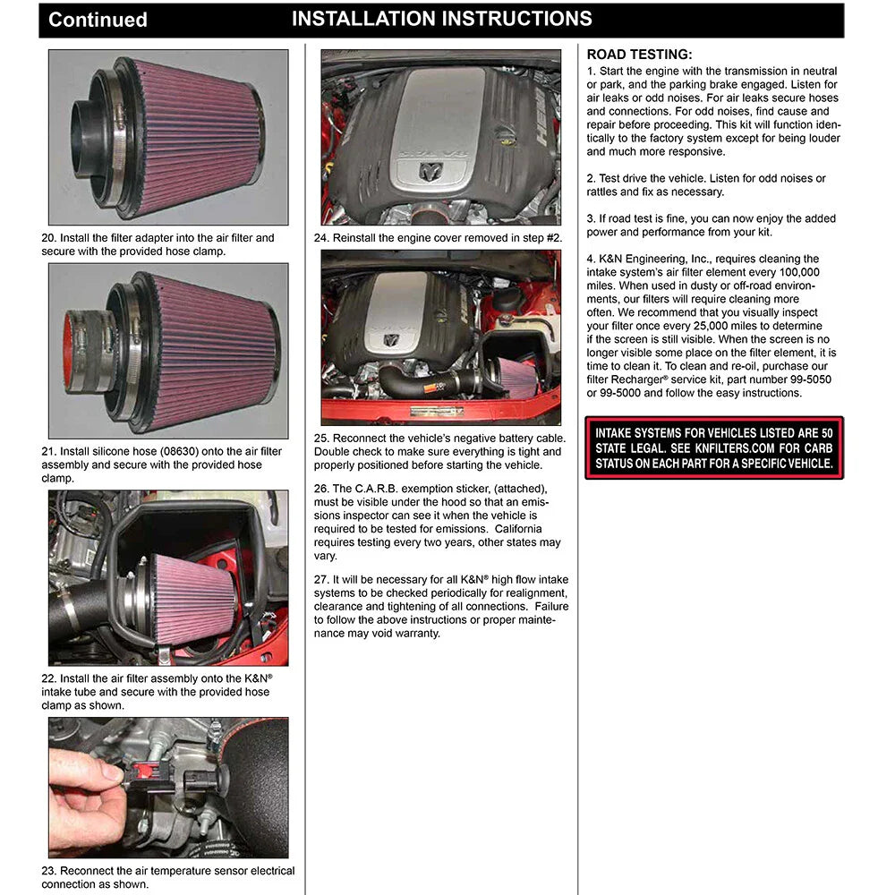 K&N 05-08 Magnum/06-10 Charger/08-10 Challenger / 05-10 Chrysler 300C  Gen II Perf Intake