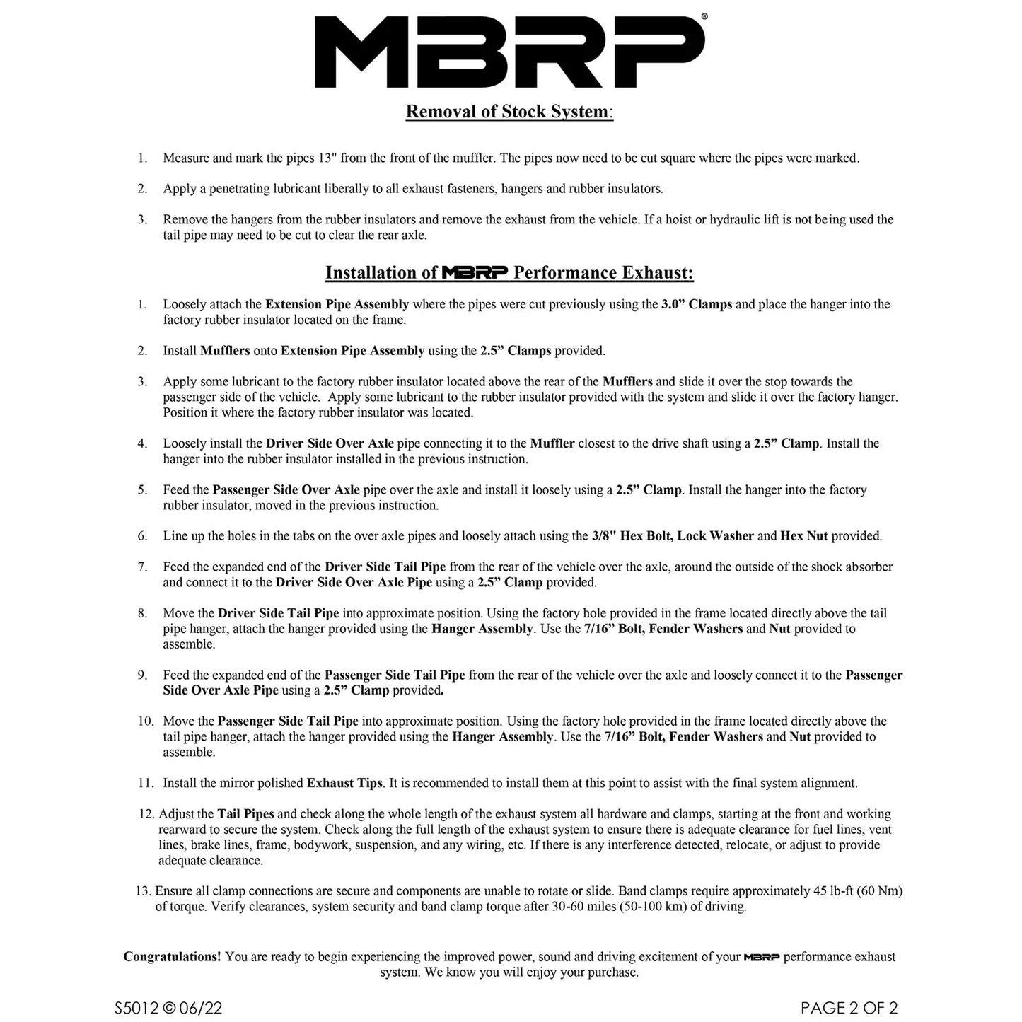 MBRP 2003-2007 Chev/GMC 2500 HD 6.0L CC-SB Cat Back Dual Split Side