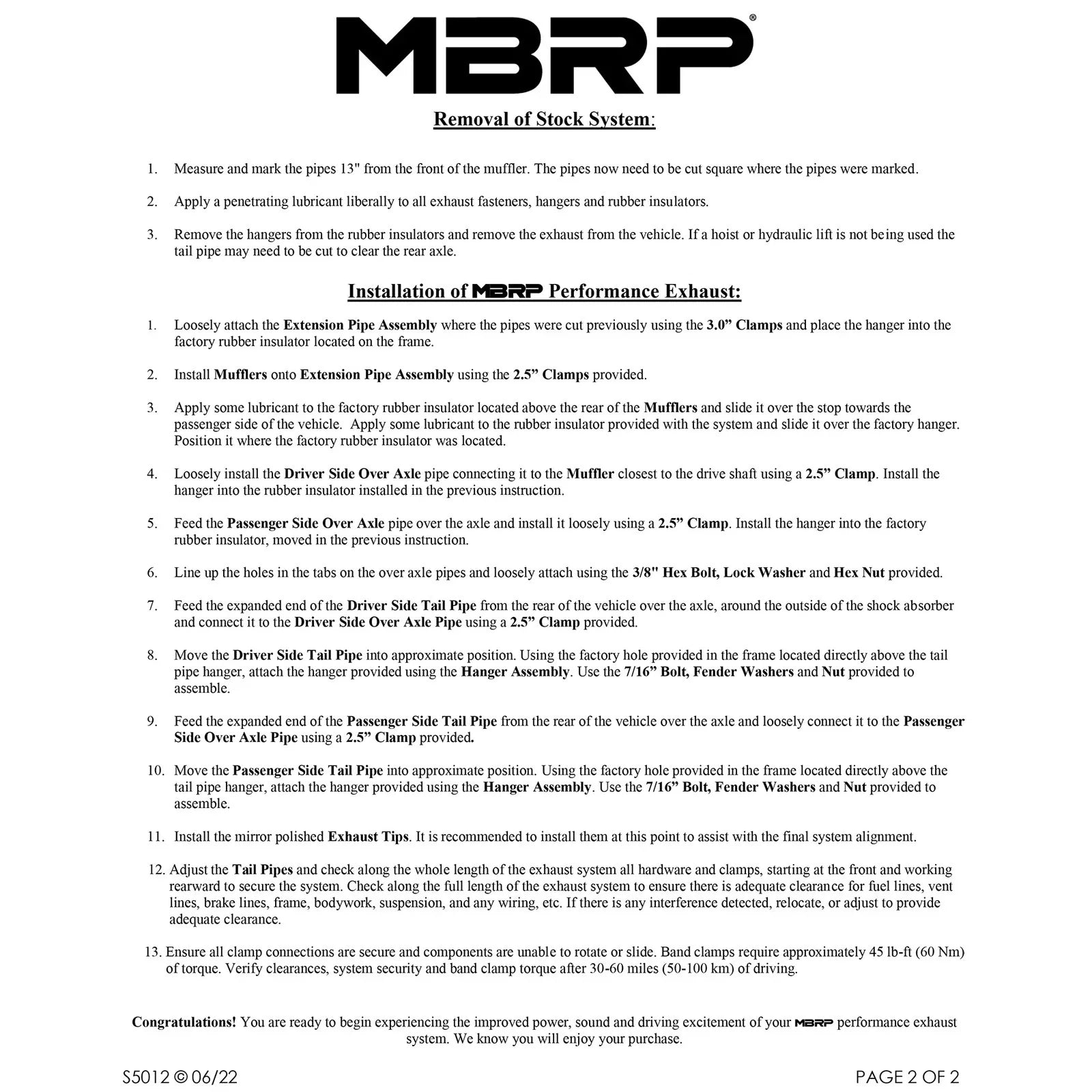 MBRP 2003-2007 Chev/GMC 2500 HD 6.0L CC-SB Cat Back Dual Split Side