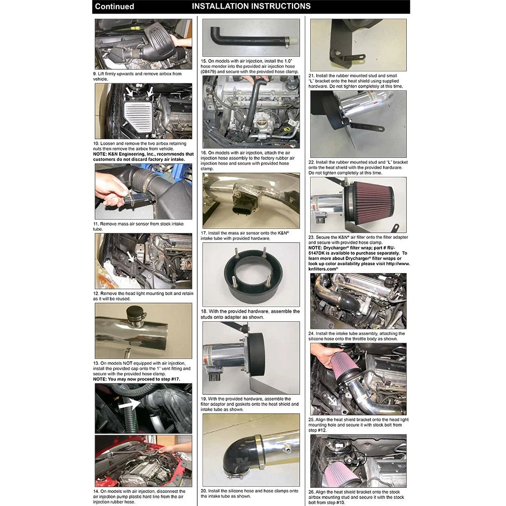 K&N 05-09 Chevy Cobalt 2.2L Silver Typhoon Short Ram Intake