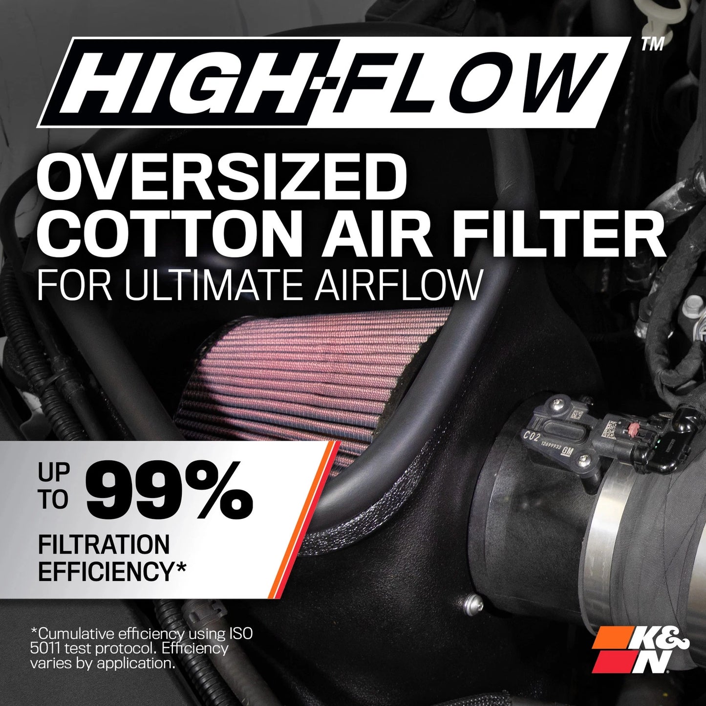 K&N 22-24 Cadillac CT5 6.2L V8 Performance Air Intake System
