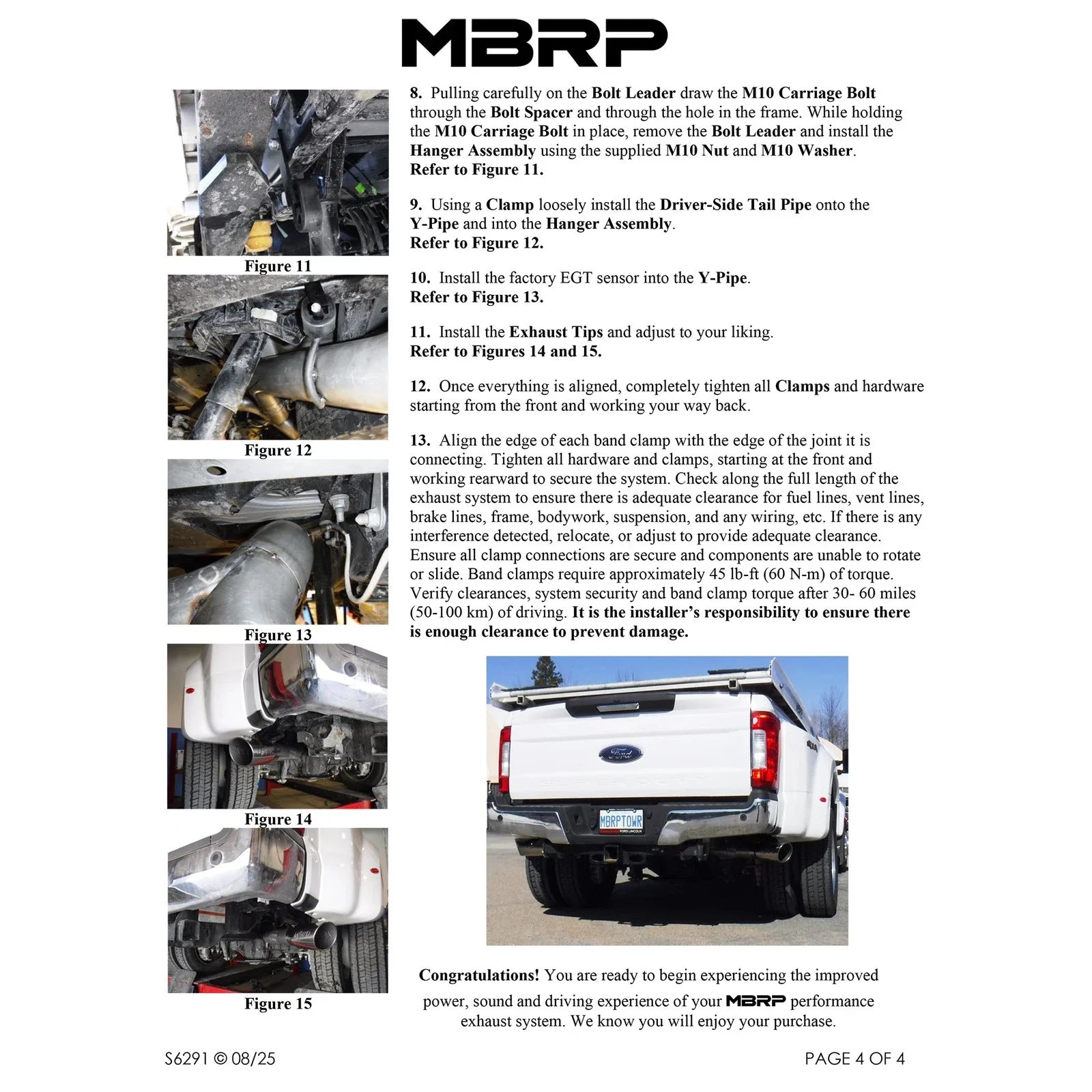 MBRP 17-19 Ford F-250/350/450 6.7L 4in Filter Back Cool Duals T409 Exhaust System