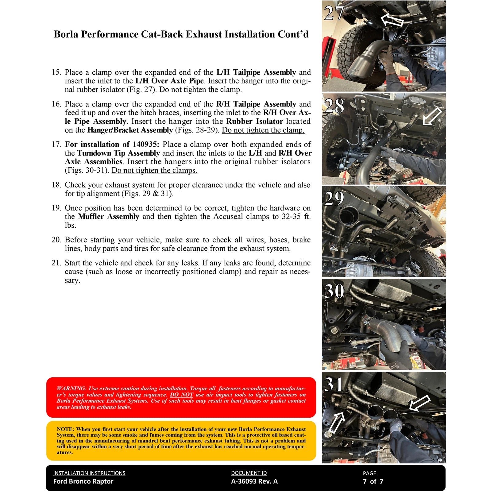 Borla 22-24 Ford Bronco Raptor V6 Turbo AT 2WD / 4WD ATAK Catback Exhaust w/ Turndown Tips