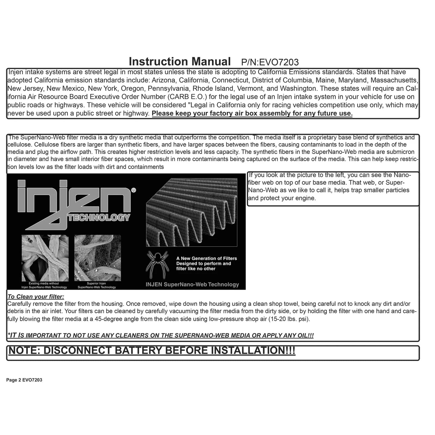 Injen 15-19 Chevrolet Corvette C7 ZO6 6.2L V8 Evolution Intake