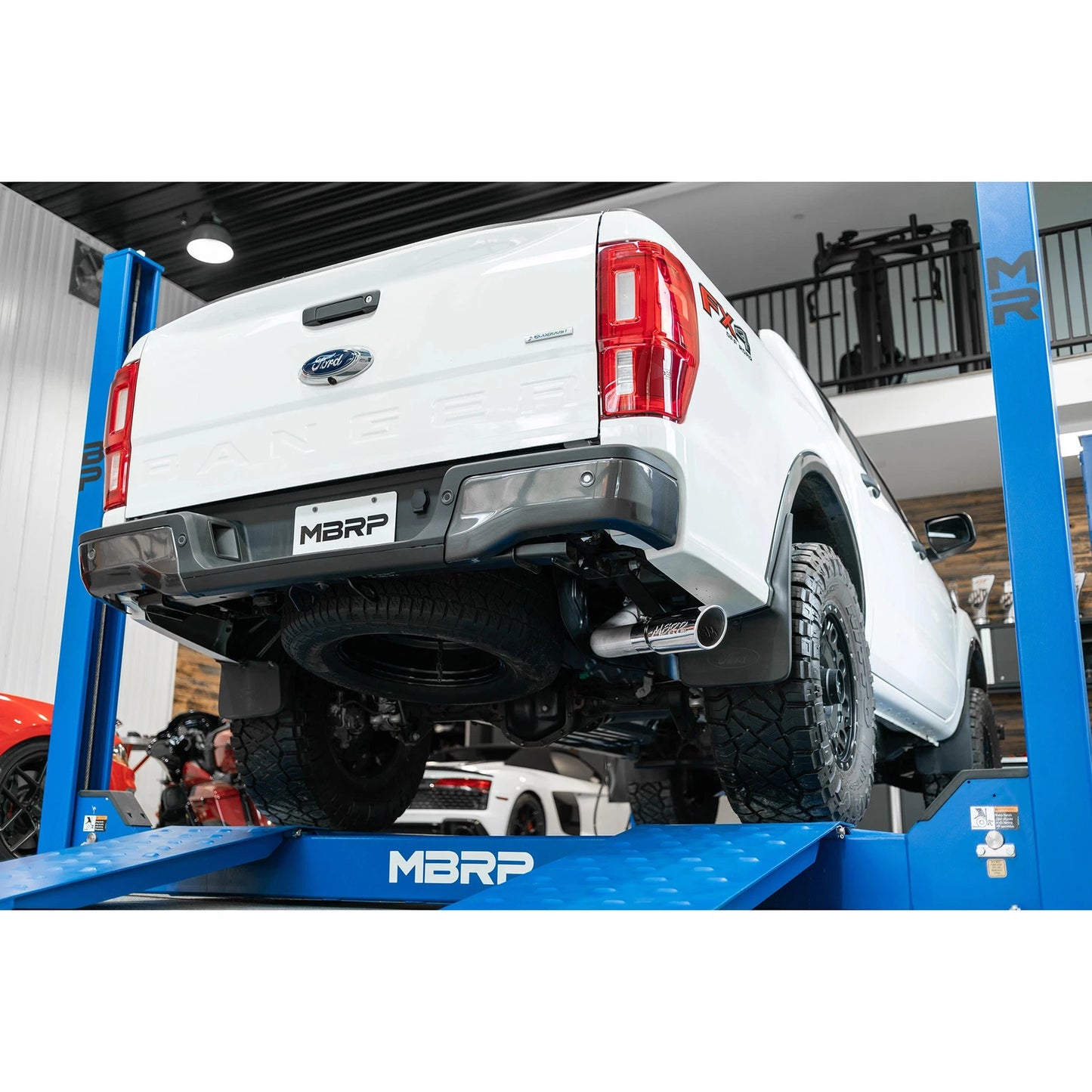 MBRP 2019 Ford Ranger Ecoboost 2.3L 4in OD Tip Single Side Exit 3in AL Cat Back