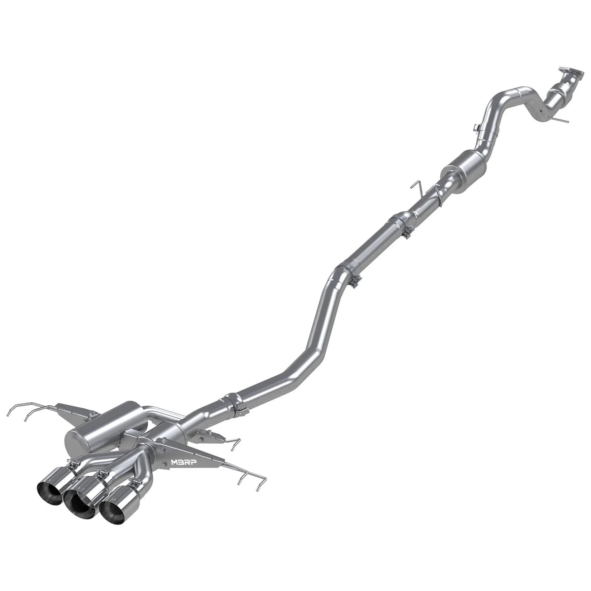 MBRP 17-22 Honda Civic Type R 2.0L T304 SS 3in Cat-Back w/Triple Center Outlet- Carbon Fiber Tips