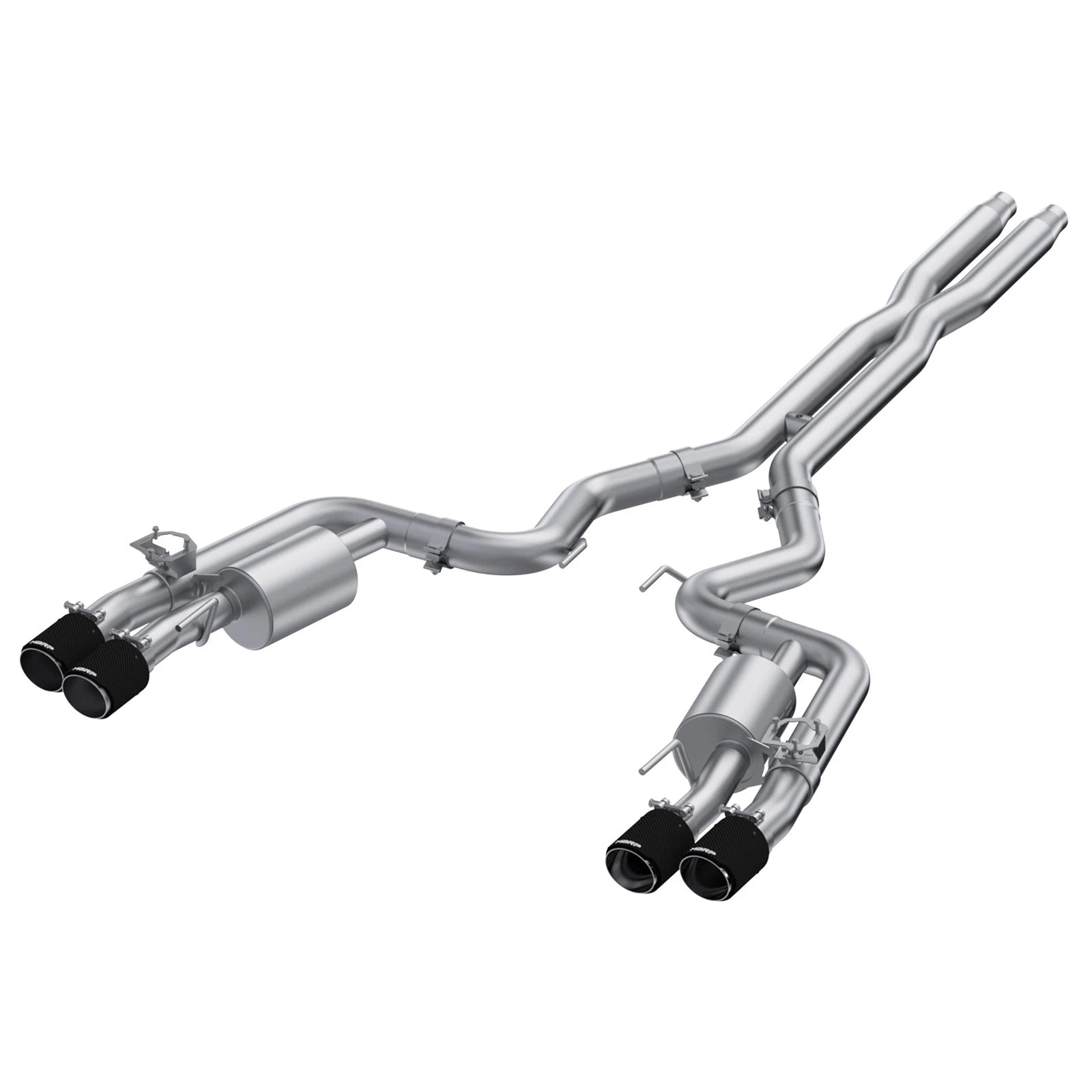 MBRP 2024+ For Mustang GT (S650) 3in Cat-Back Quad Tip - 4in Carbon Fiber Tips