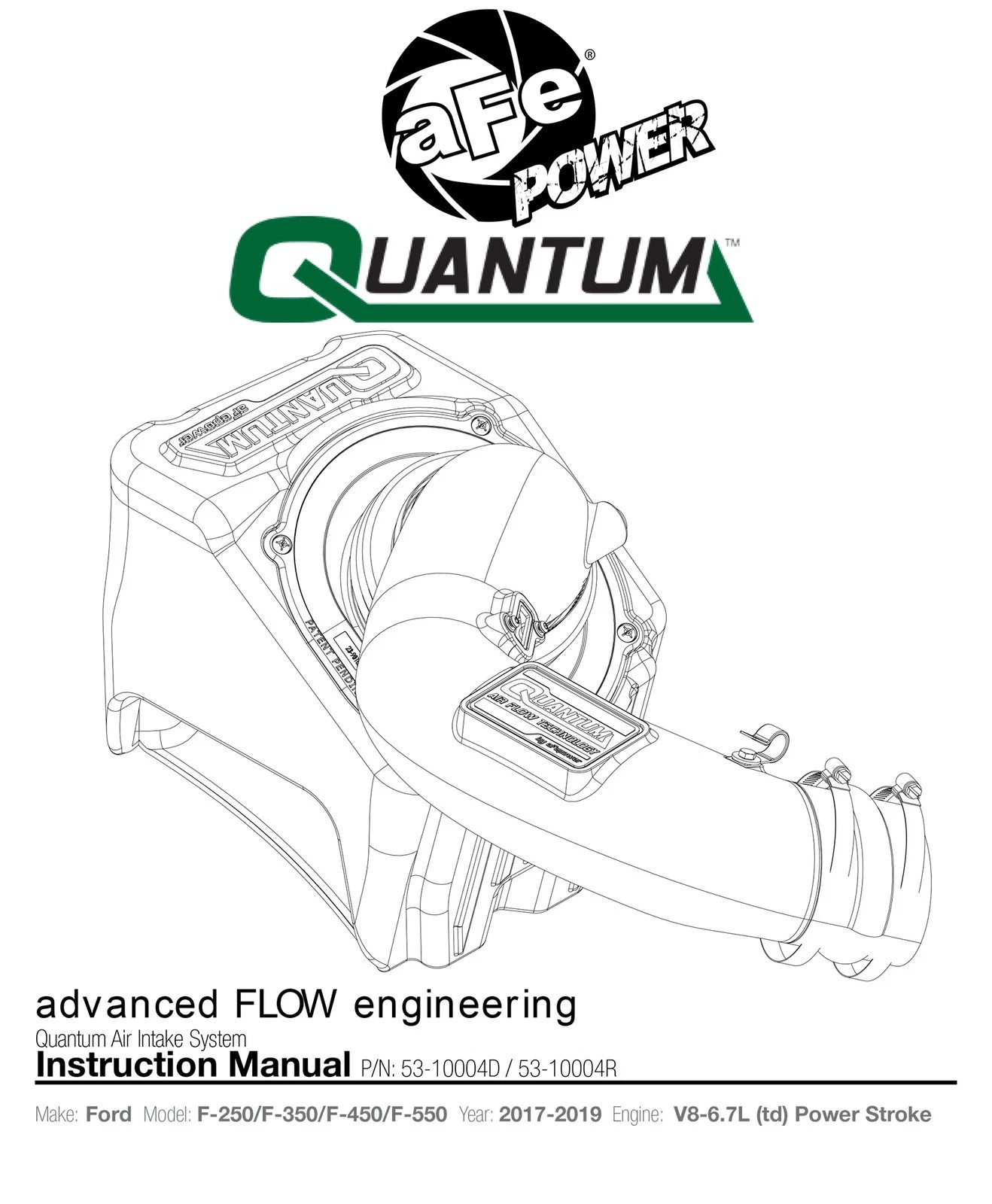 aFe Quantum Pro 5R Cold Air Intake System 17-18 Ford Powerstroke V8-6.7L - Oiled