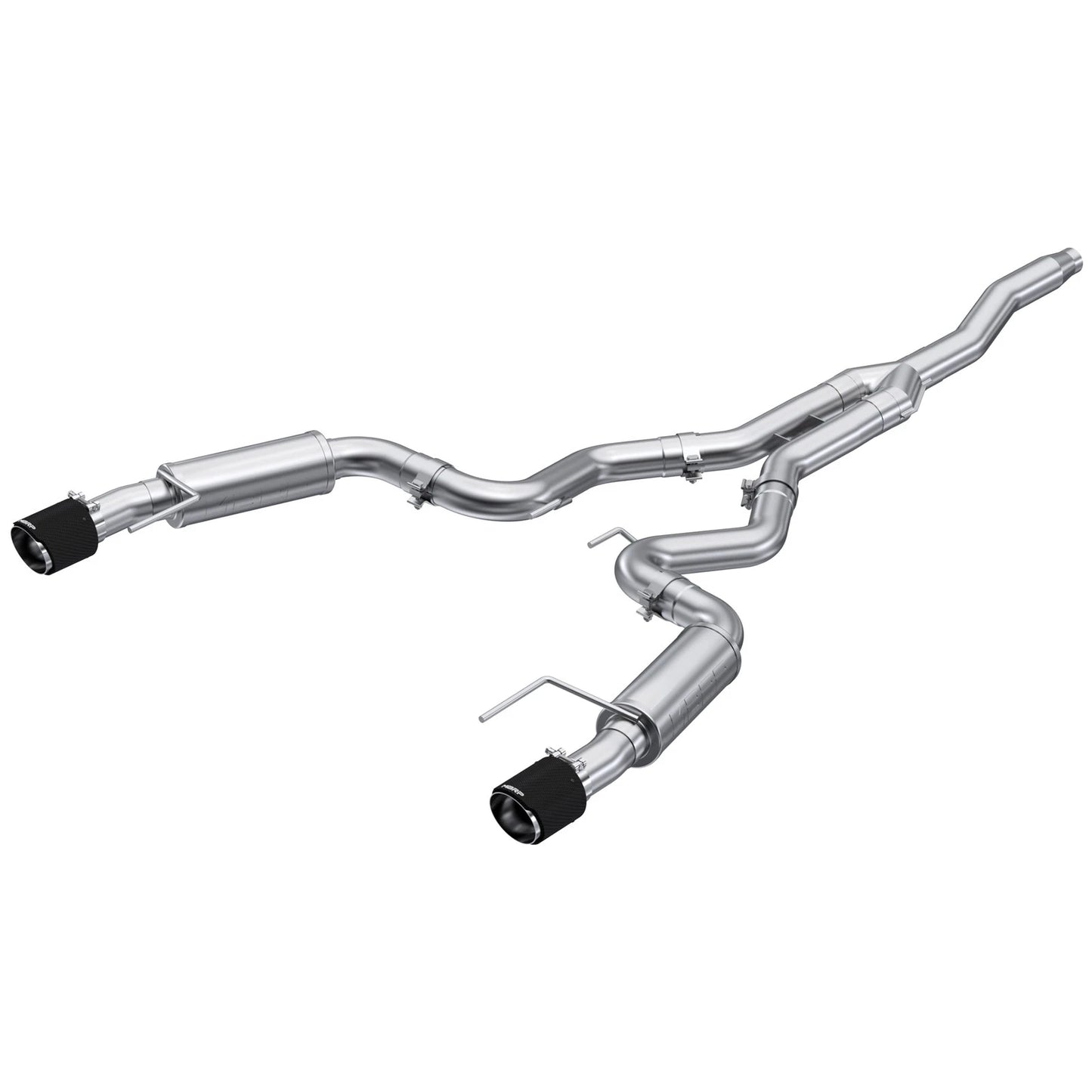 MBRP 19-22 Ford Mustang 2.3 EcoBoost 3in Cat-Back Dual Split Rear w/4.5in Carbon Fiber Tips (Race)