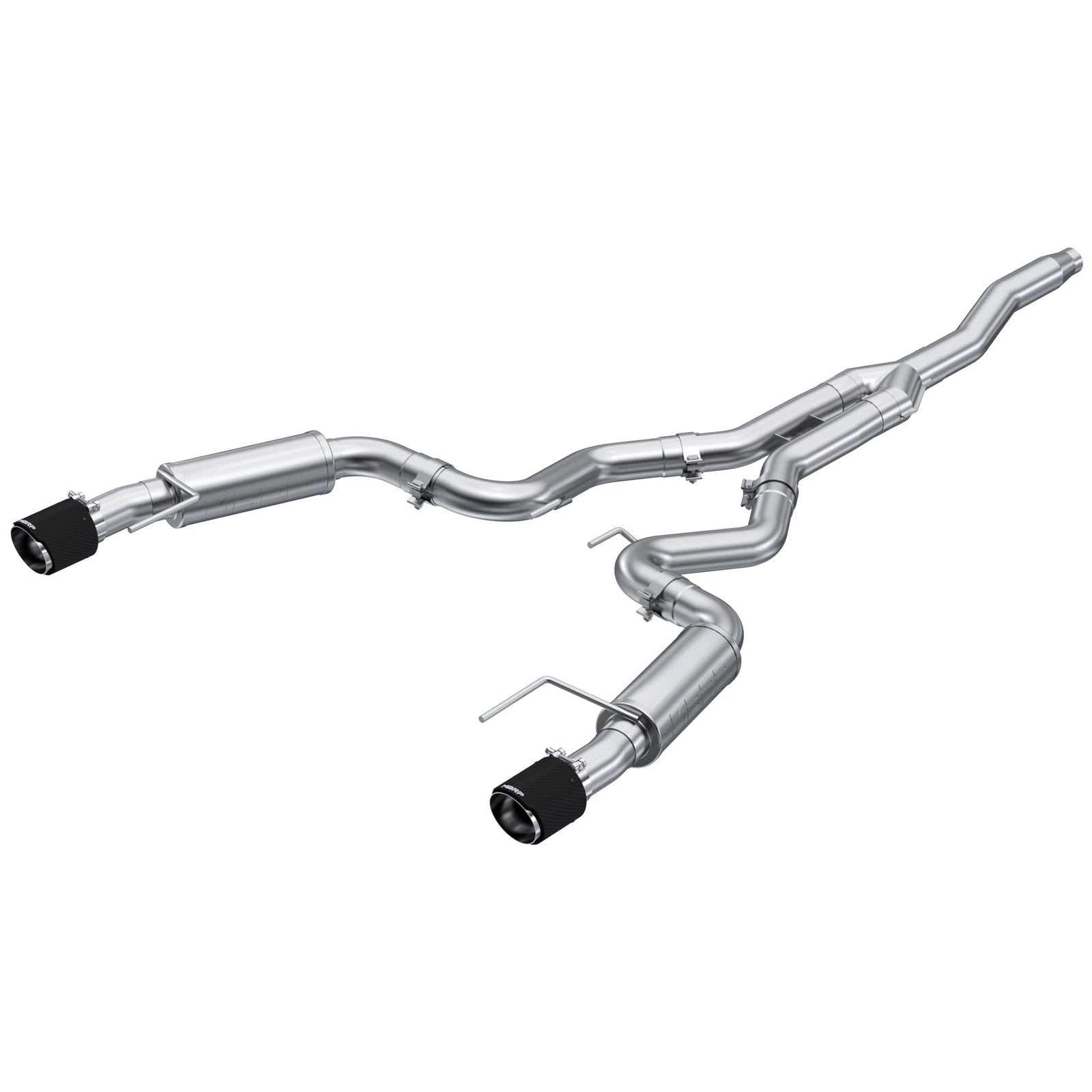MBRP 19-22 Ford Mustang 2.3 EcoBoost 3in Cat-Back Dual Split Rear w/4.5in Carbon Fiber Tips (Race)