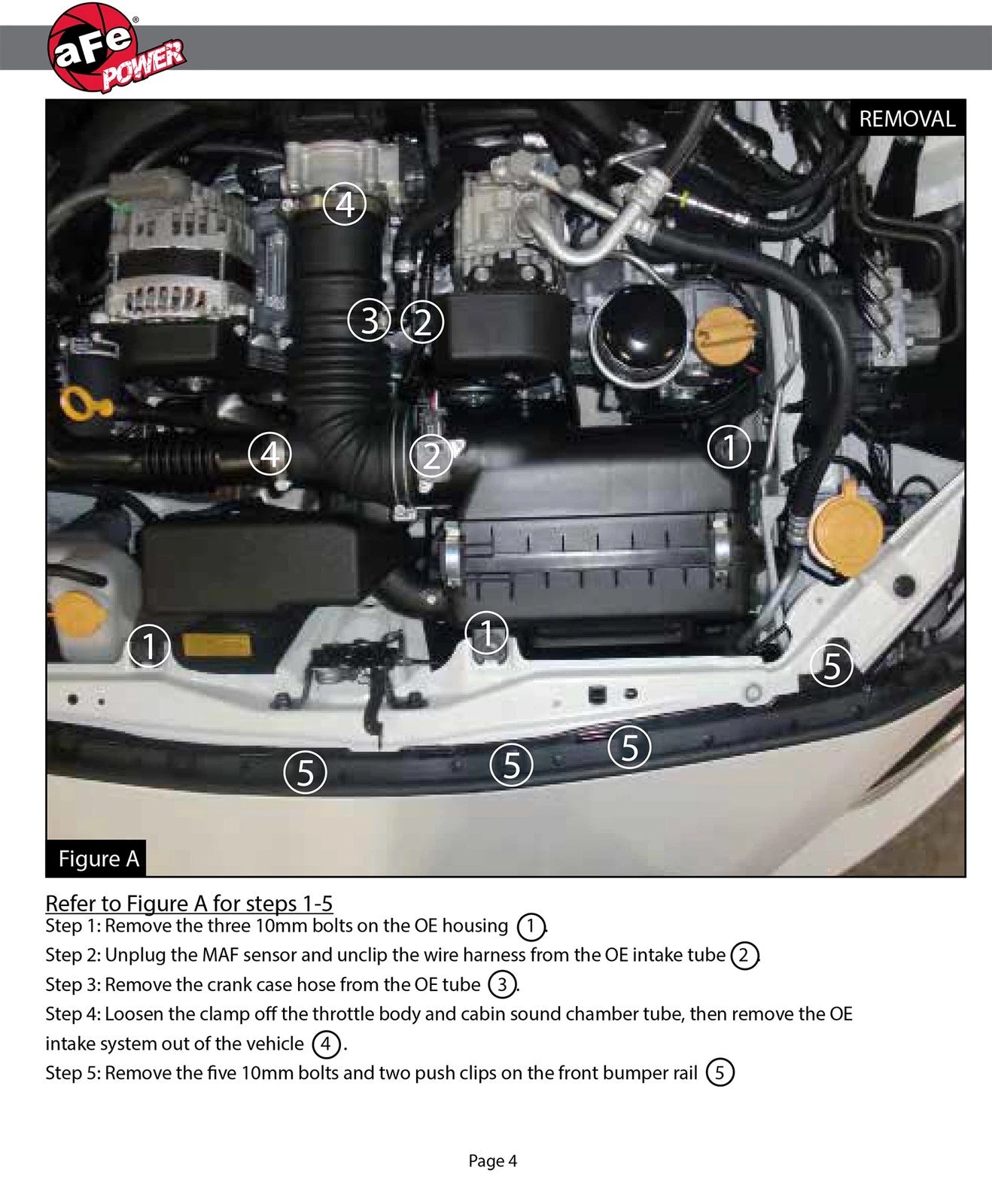 aFe Takeda Momentum Sealed Intake System 13 Scion FR-S H4 2.0L Stage 2 Pro Dry S Wrinkle Black