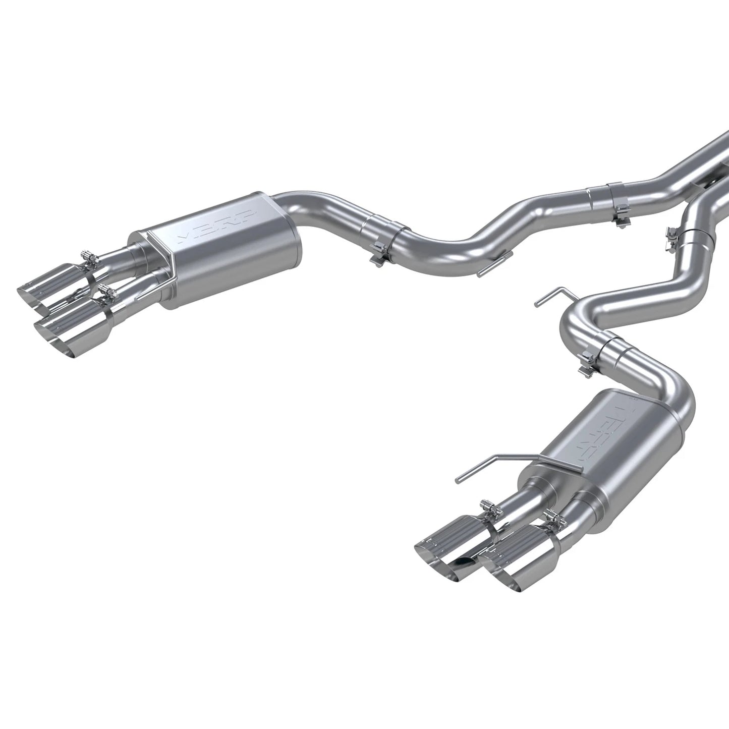 MBRP 18-19 Ford Mustang GT 5.0 3in Dual Split Rear AL Cat Back w/ Quad 4.0in Dual Wall Tips