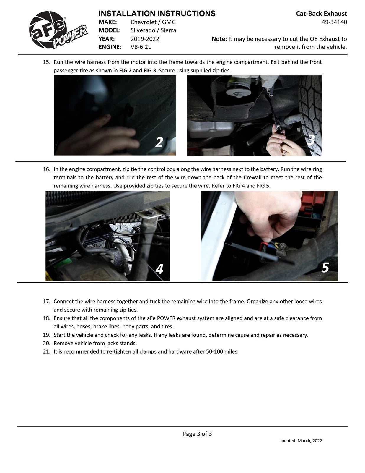 aFe Gemini XV 4in to Dual 3in 304 SS Cat-Back Exhaust w/ Cutout 19-21 GM Silverado/Sierra V8-6.2L