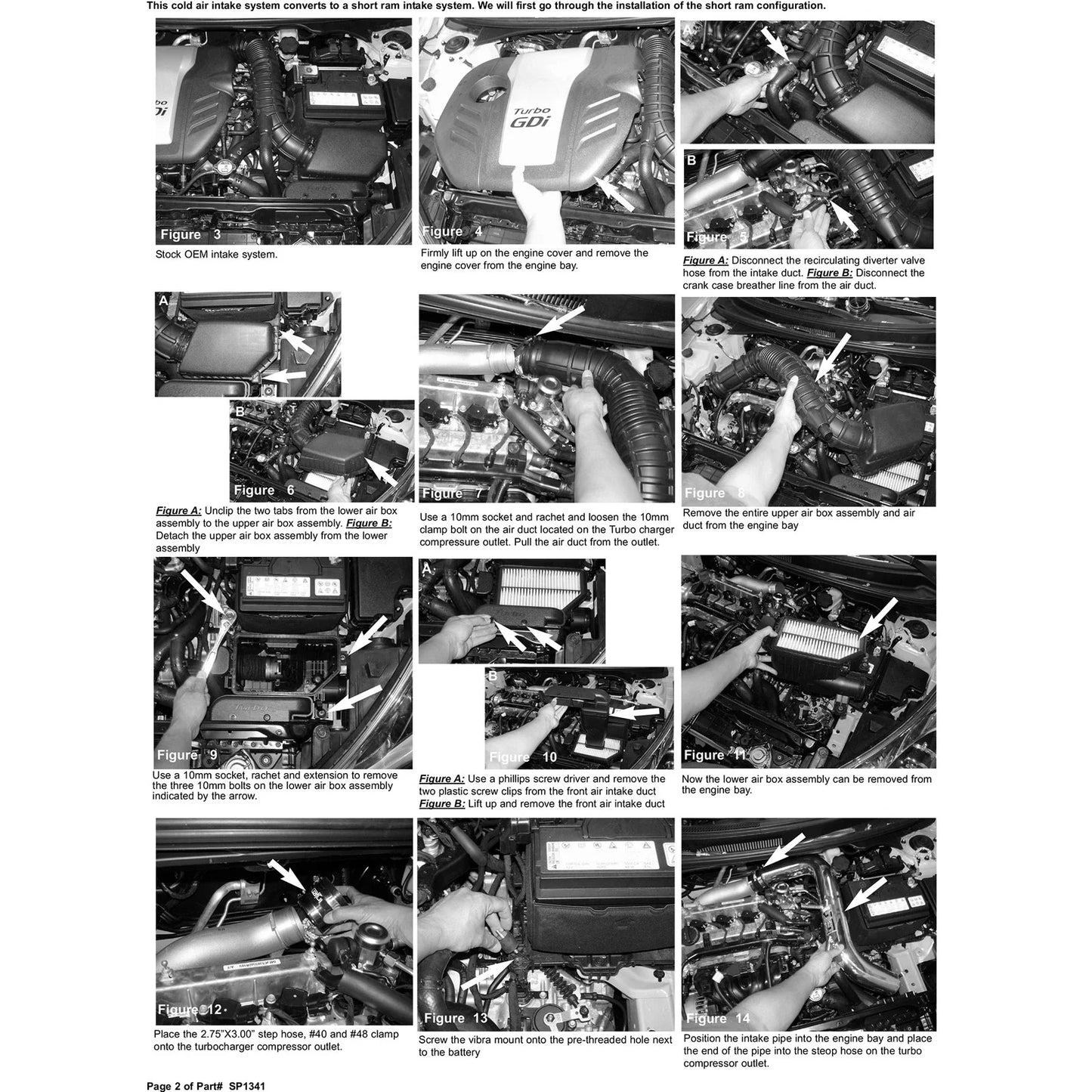 Injen 13 Hyundai Veloster Turbo 1.6L 4cyl Turbo GDI Black Cold Air Intake