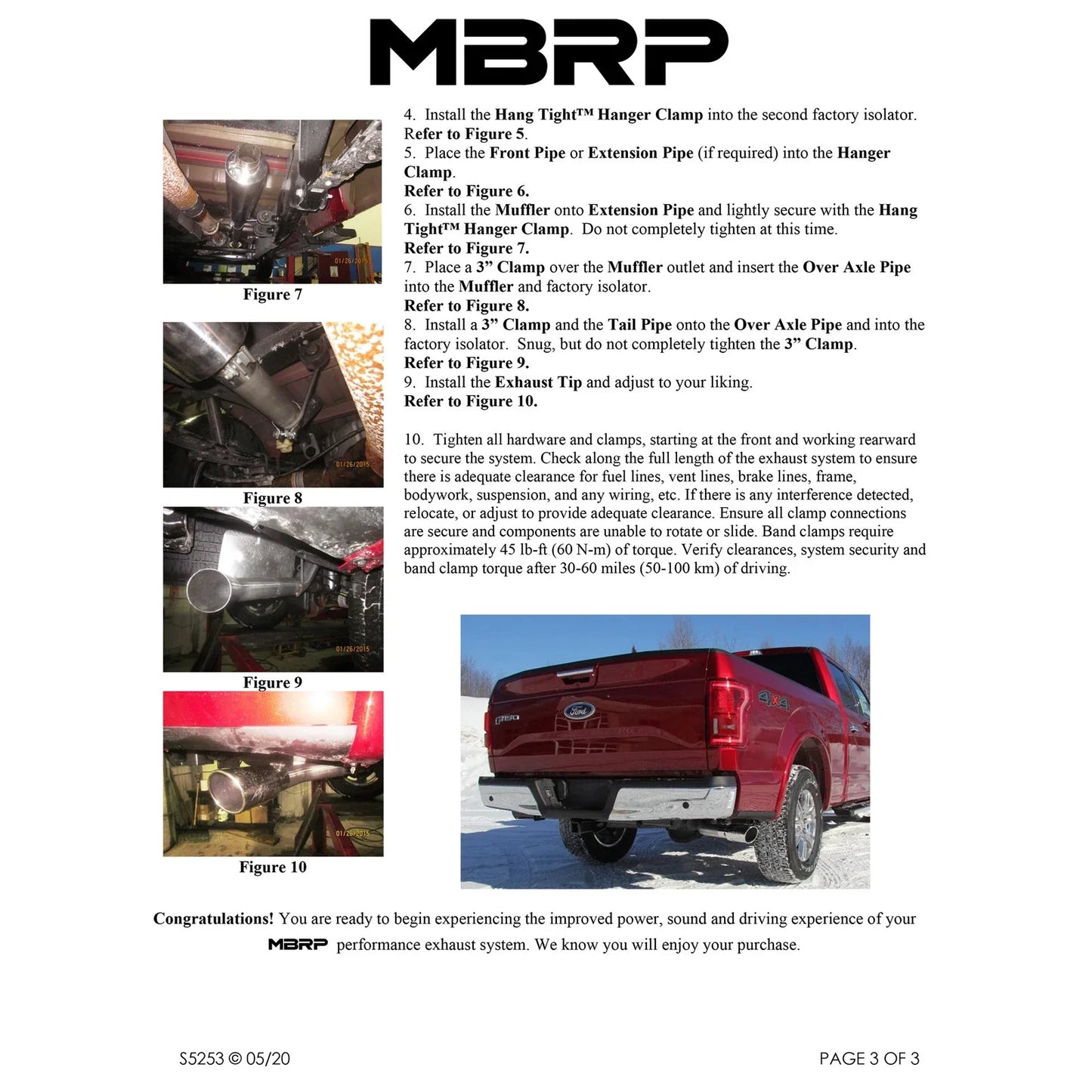 MBRP 2015 Ford F-150 2.7L / 3.5L EcoBoost 3in Cat Back Single Side Black Exhaust System