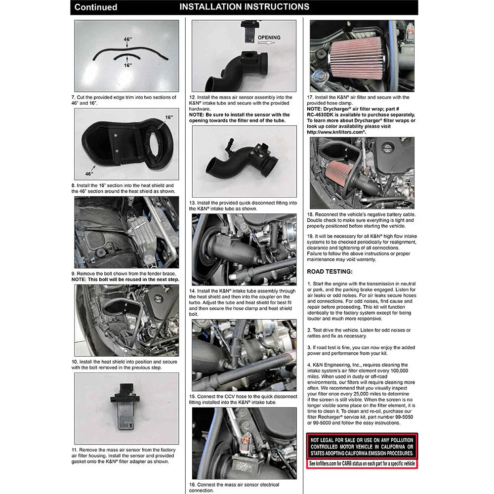 K&N 16-18 Chevrolet Malibu L4-1.5L F/I Turbo AirCharger Performance Intake