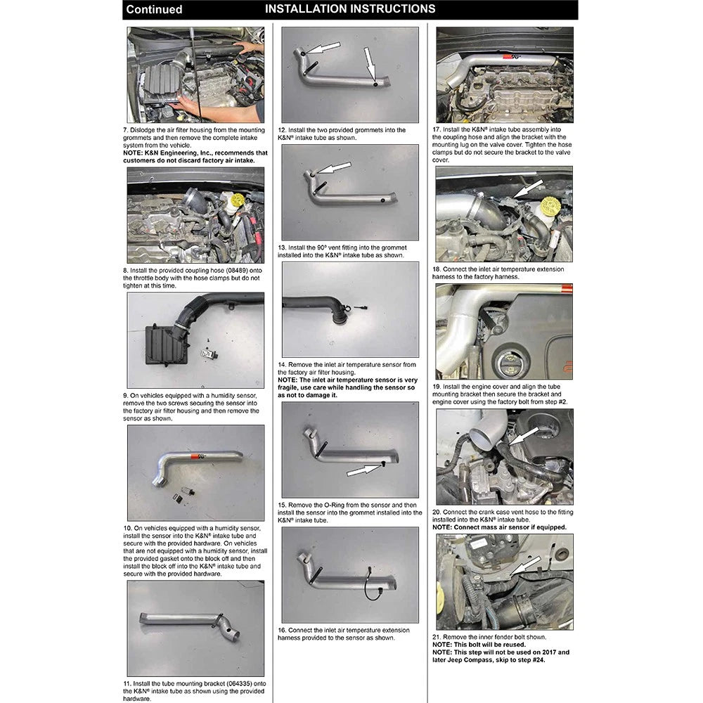 K&N 2015 Jeep Renegade L4-2.4L High Flow Performance Air Intake Kit