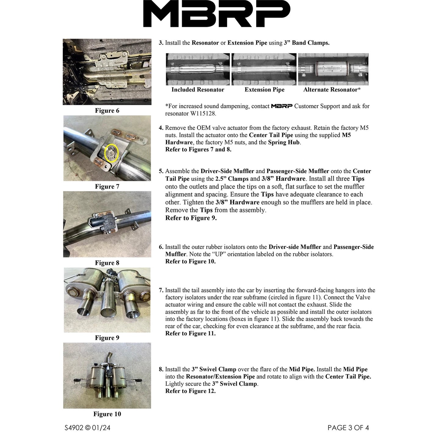 MBRP 23-24 Honda Civic Type R 2.0L T304 SS 3in Cat-Back Exhaust Triple Center Outlet w/ Burnt Tips