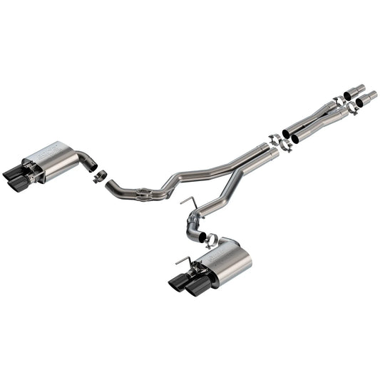 Borla 2024 Ford Mustang GT 5.0L V8 w/ Active Exhaust ATAK Cat-Back Exhaust System - Black Chrome