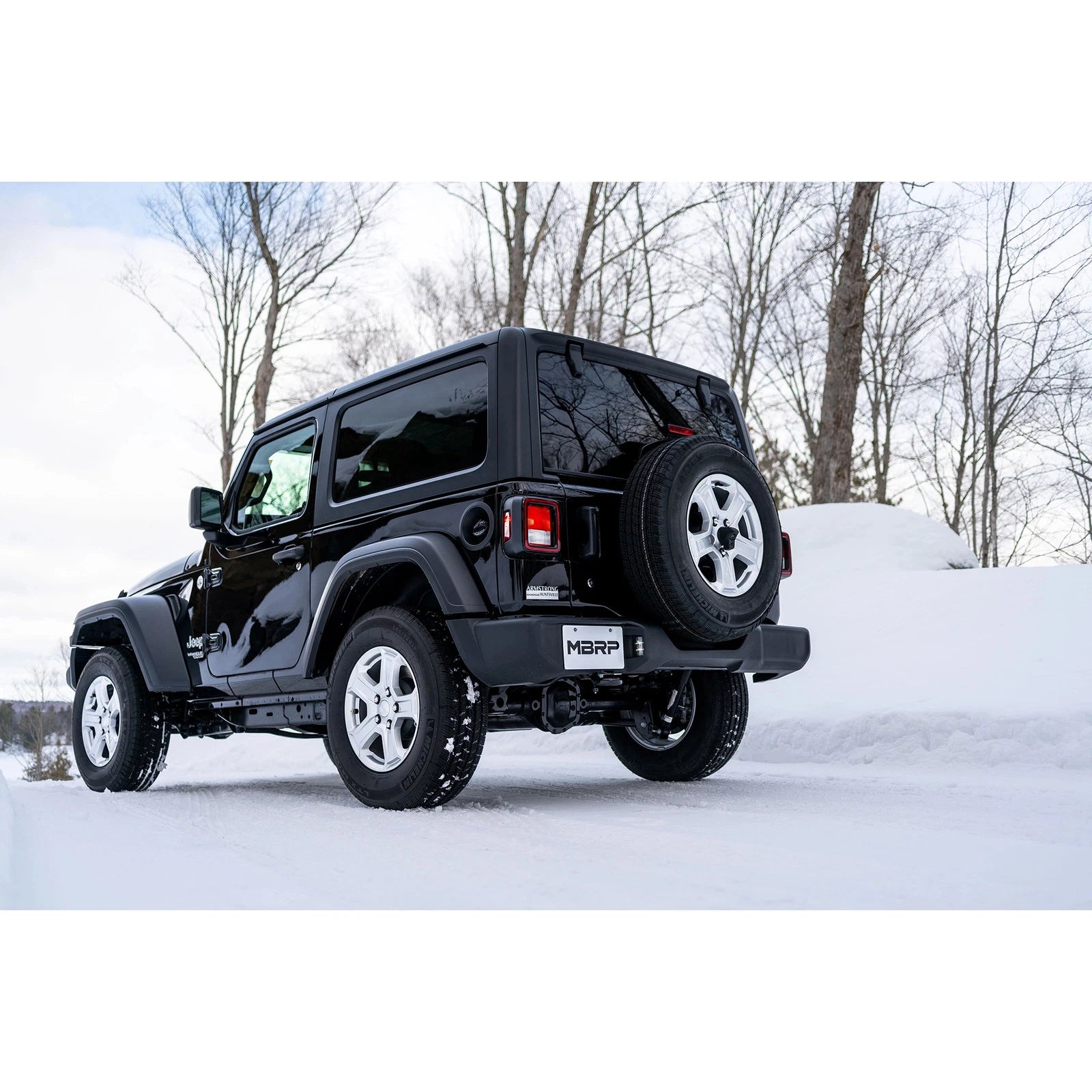 MBRP 18-20 Jeep Wrangler JL 2.5in Single Rear Exit Cat Back Exhaust - Aluminum