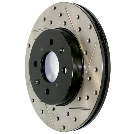 StopTech 2014+ Chevy Corvette Stingray Slotted & Drilled Front Left Rotor