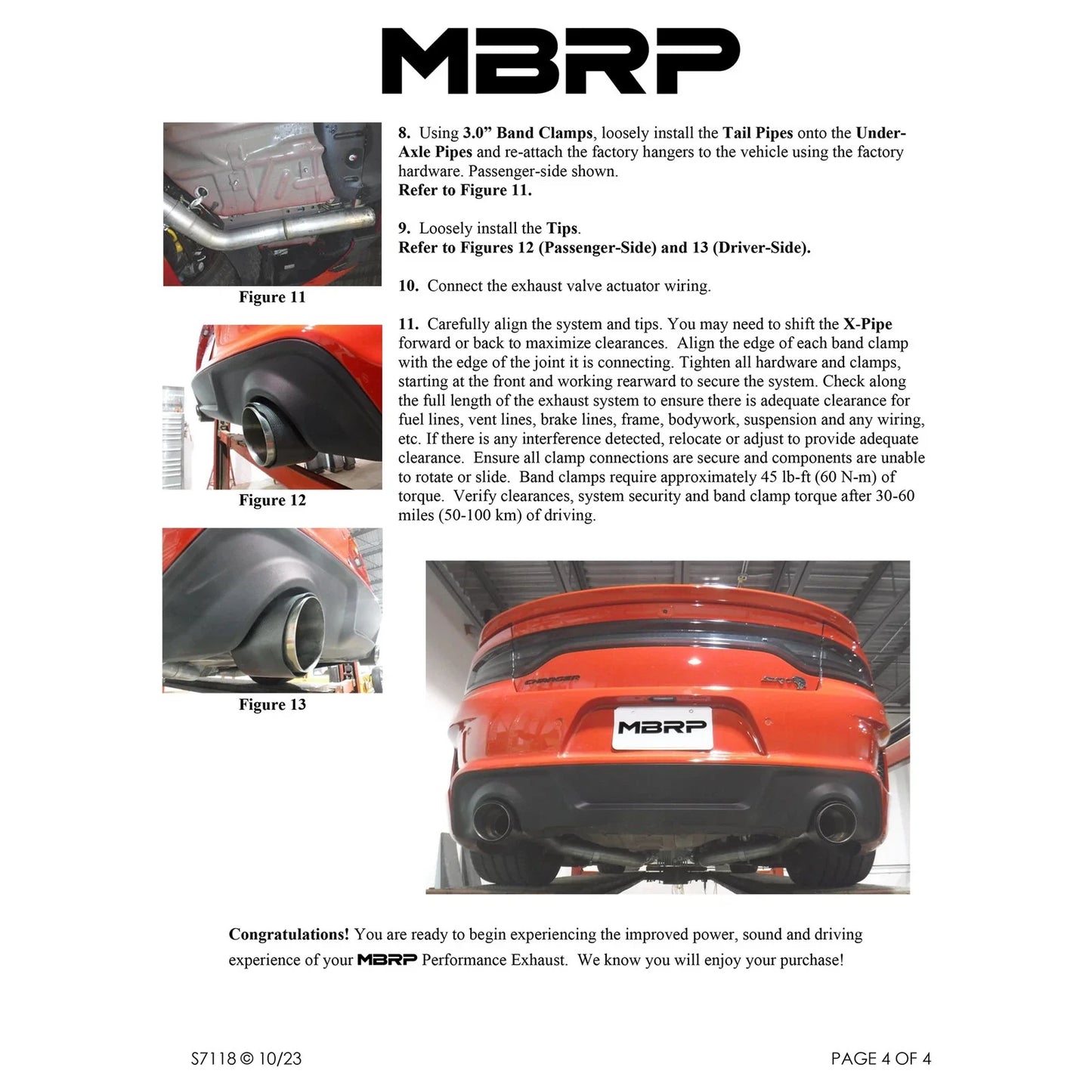 MBRP 17-21 Charger 5.7L/6.2L/6.4L 3in Race Profile Cat-Back w/ Dual Tips Aluminized Steel Exhaust