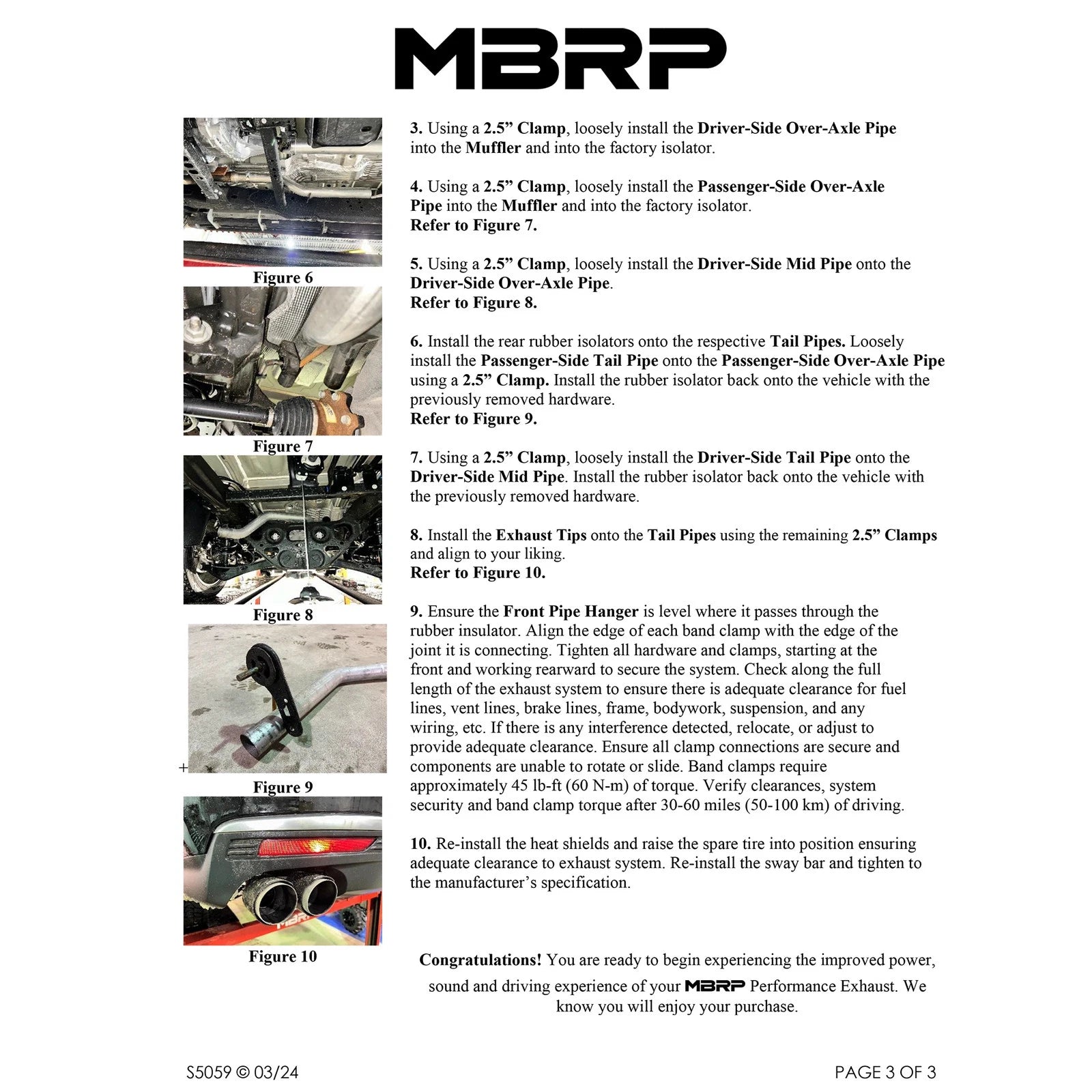 MBRP 21-24 Chevrolet Suburban XL 5.3L 3in Aluminized 2.5in Dual Split Carbon Fiber Cat-back