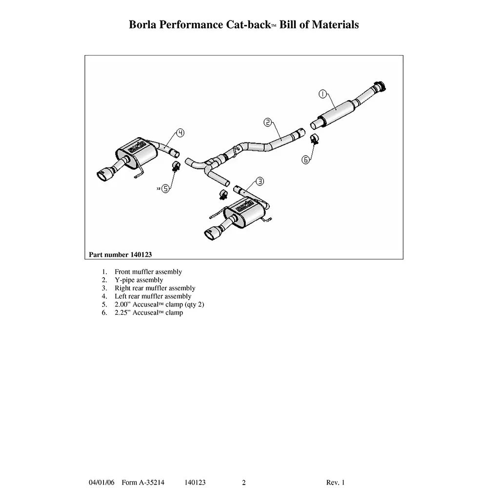 Borla 05-08 Subaru Legacy GT Cat-Back System
