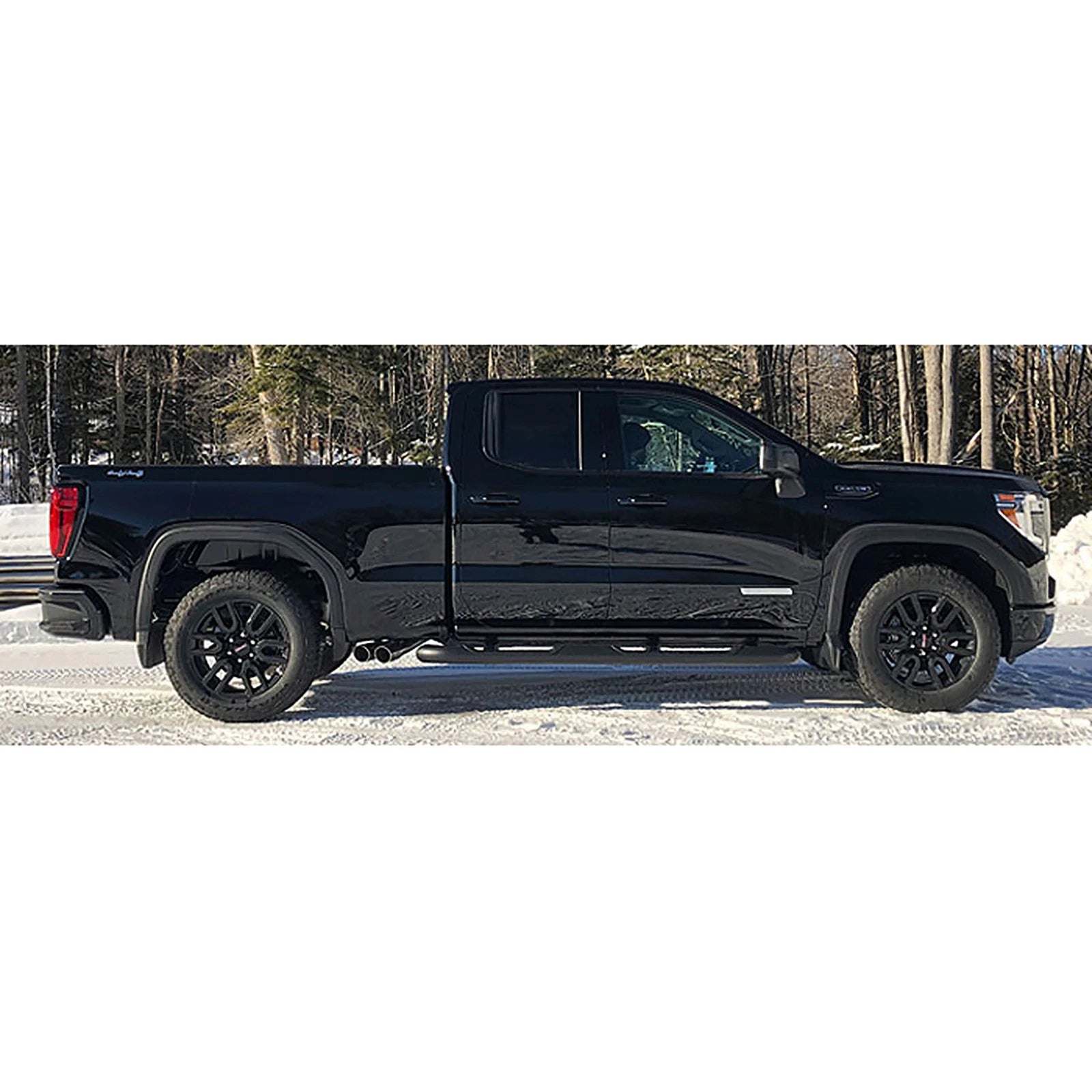 MBRP 2019+ Chevrolet Silverado 1500 4.5L/5.3L Pre-Axle Dual Side Exit w/ 4in OD Tip- Black Coated