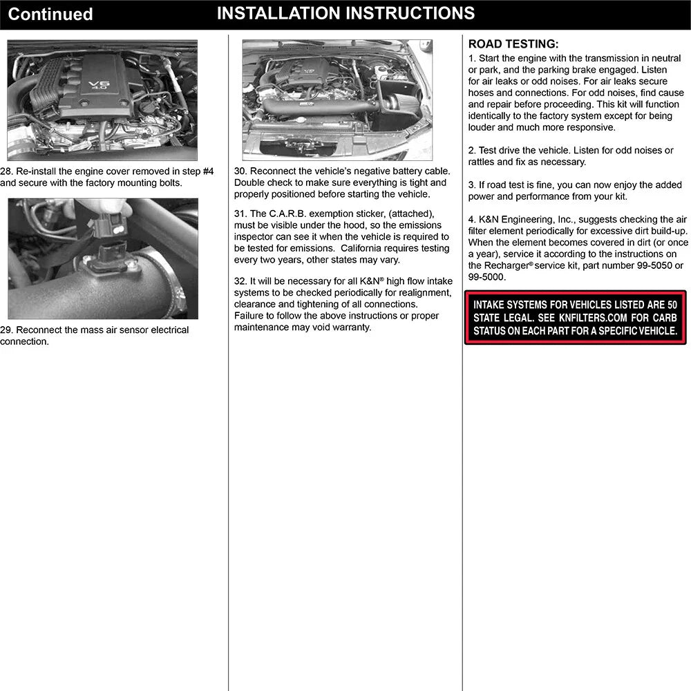 K&N 05 Nissan Pathfinder V6-4.0L Performance Intake Kit