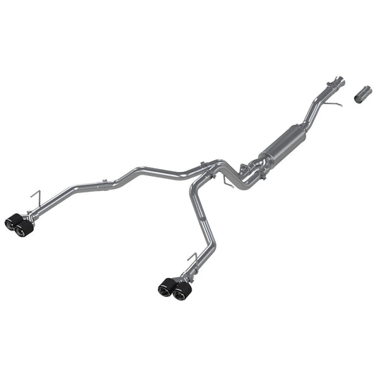 MBRP 2021+ Chevy Tahoe / GMC Yukon T304 SS 3in Cat-Back Dual Split Exhaust w/ Quad Carbon Fiber Tips