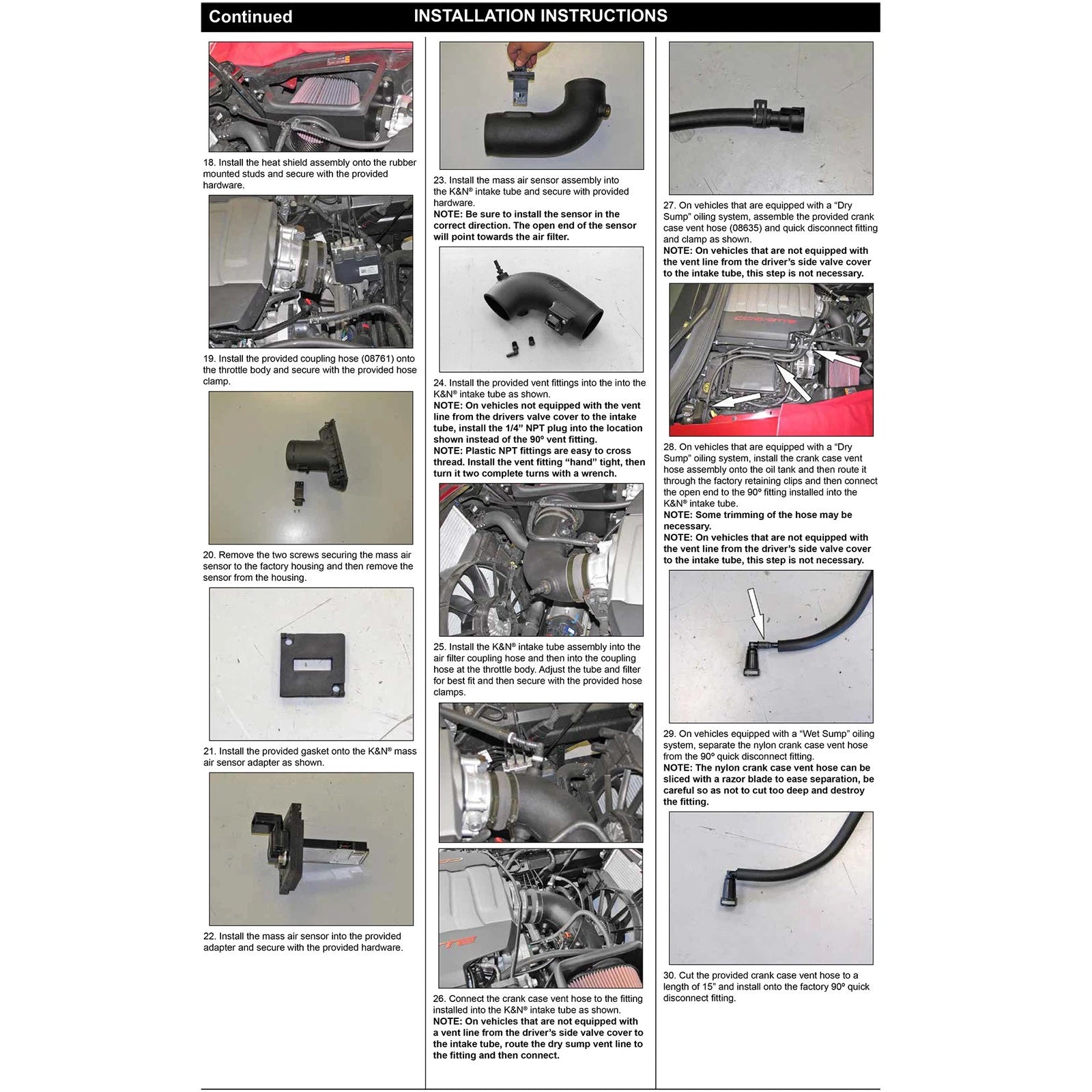 K&N 14-15 Chevrolet Corvette 6.2L V8 F/I Performance Intake Kit
