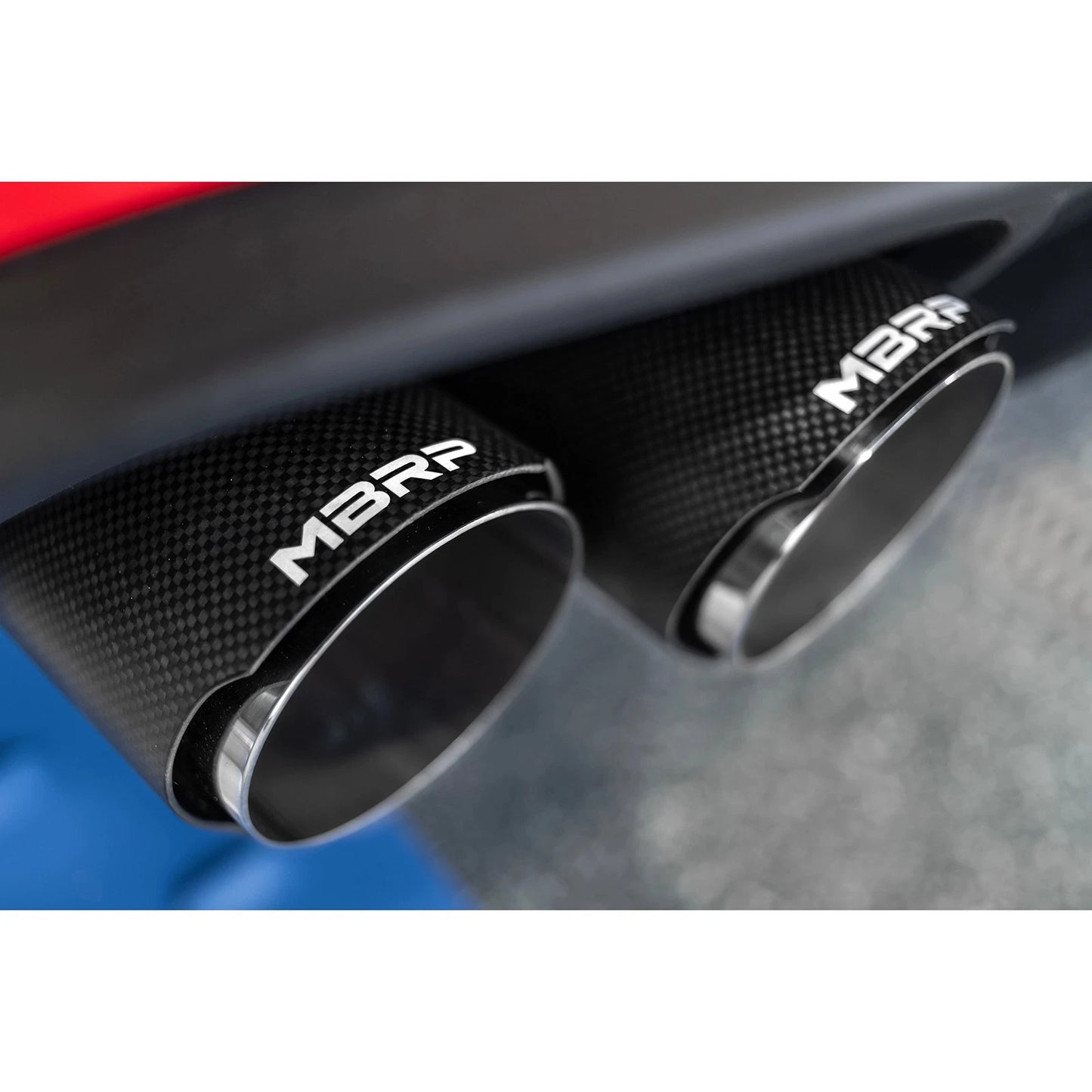 MBRP 18-20 Ford Mustang GT 5.0 w/ Quad Tip Active Exhaust Cat Back Split Rear T304 w/ Carb Fib Tips