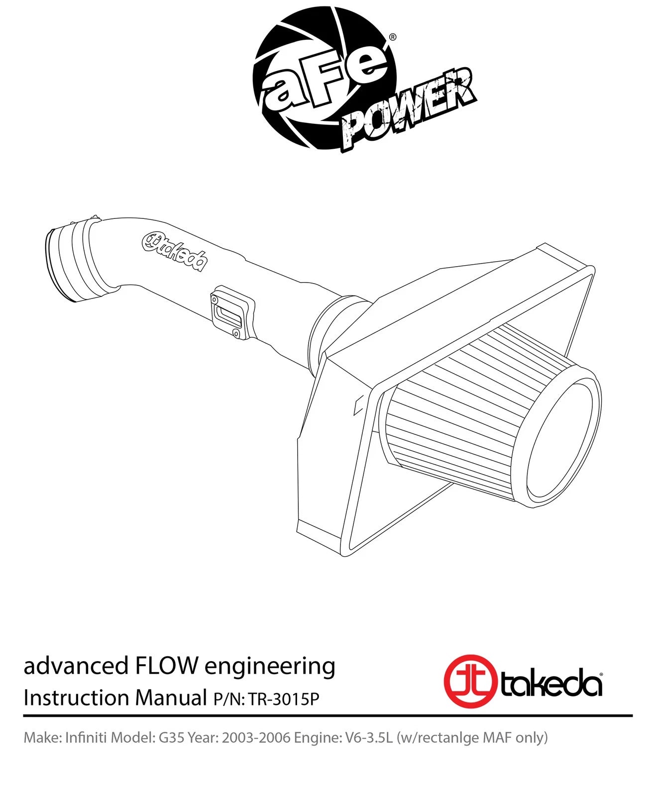 aFe Takeda Intakes Stage-2 PDS AIS PDS Infiniti G35 03-06 V6-3.5L (pol)
