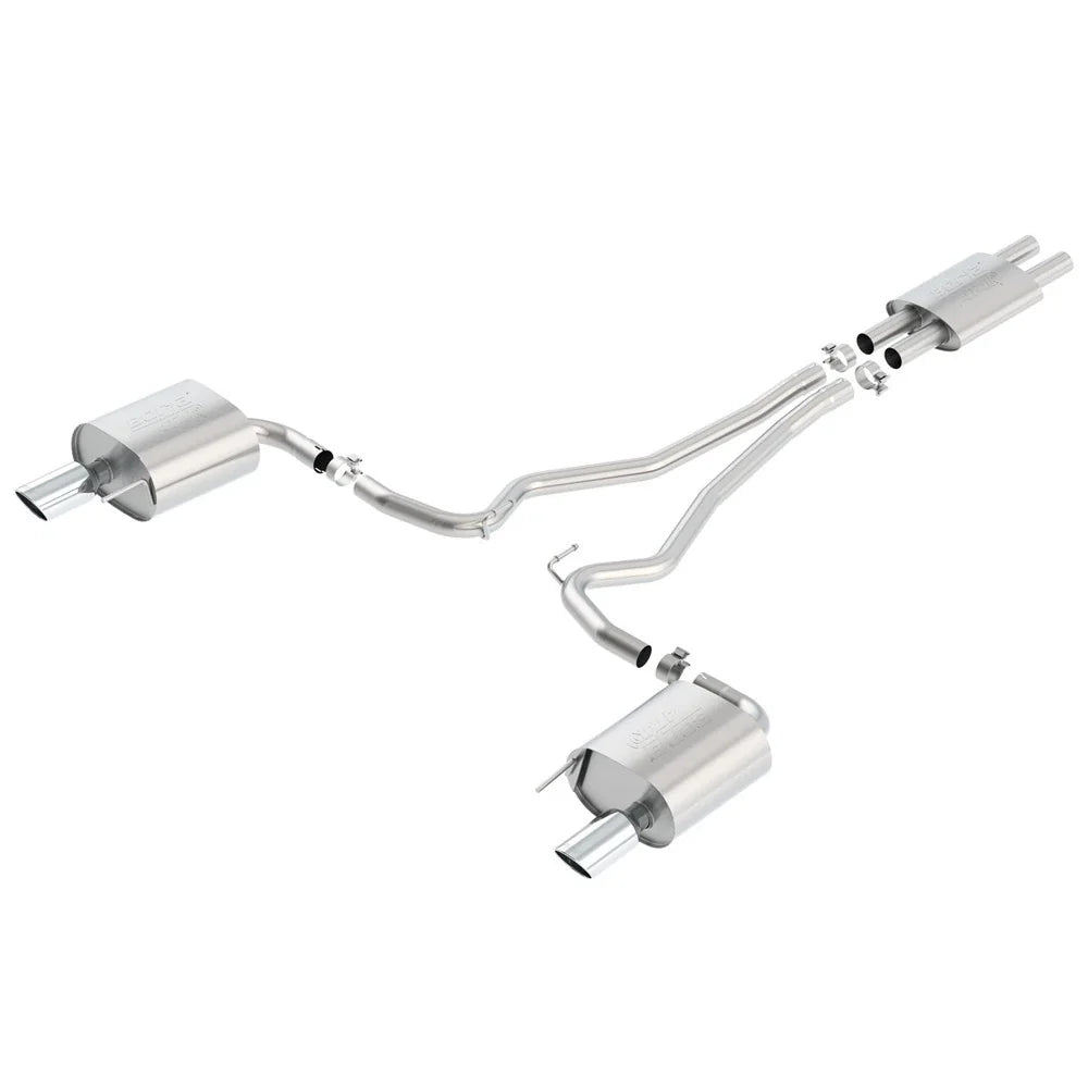 Borla ATAK Cat Back 15 Ford Mustang 3.7L V6 MT/AT 2.25in Pipe 4in Single Round Rolled Tips