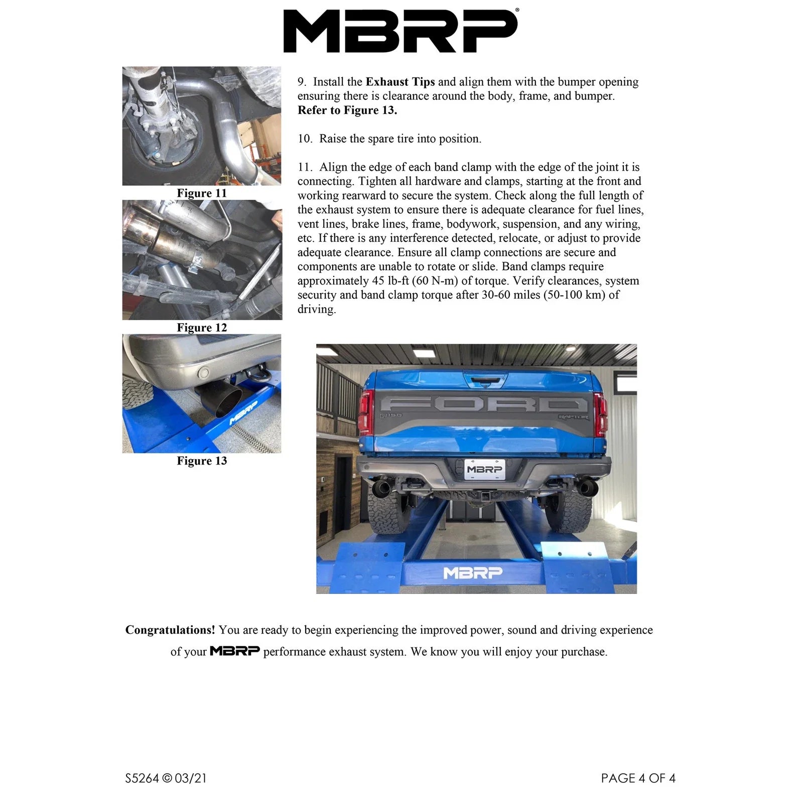 MBRP 17-20 Ford F-150 Raptor 3.5L Ecoboost Dual Rear Exit T409 3in Resonator Back Exhaust System