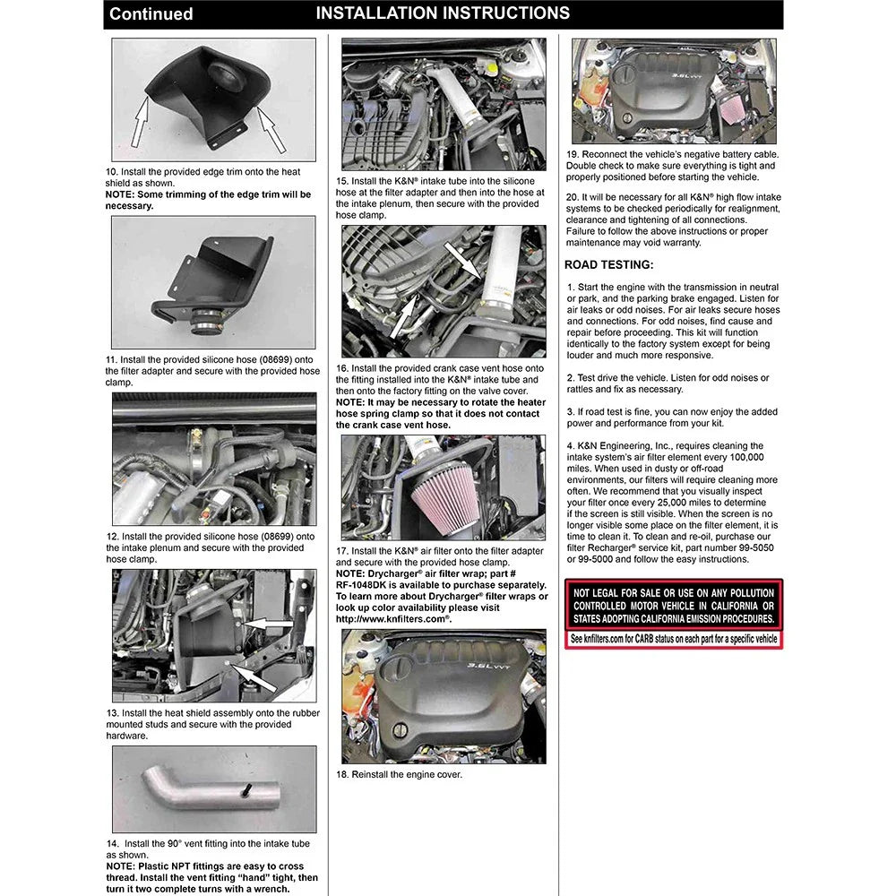 K&N 11-13 Dodge Avenger 3.6L V6 Silver Typhoon Intake
