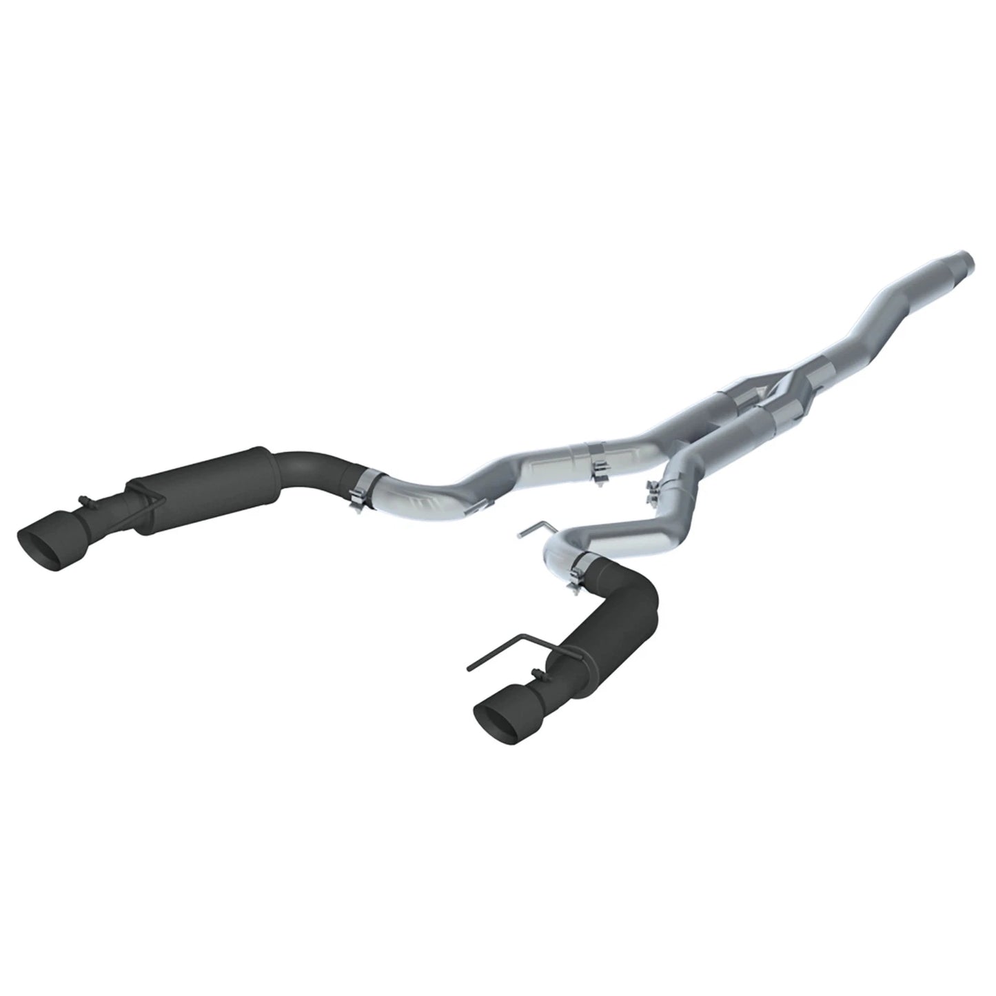 MBRP 15-19 Ford Mustang EcoBoost 2.3L Black 3in Cat Back Dual Split Rear Exit (Race Version)