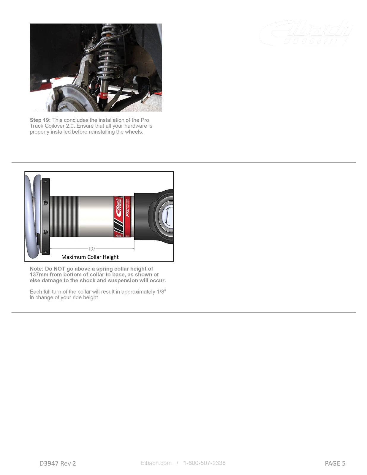Eibach 20-22 GM 1500 Truck 3.0L 6 Cyl. Turbo Diesel 4WD Front Pro-Truck Coilover 2.0