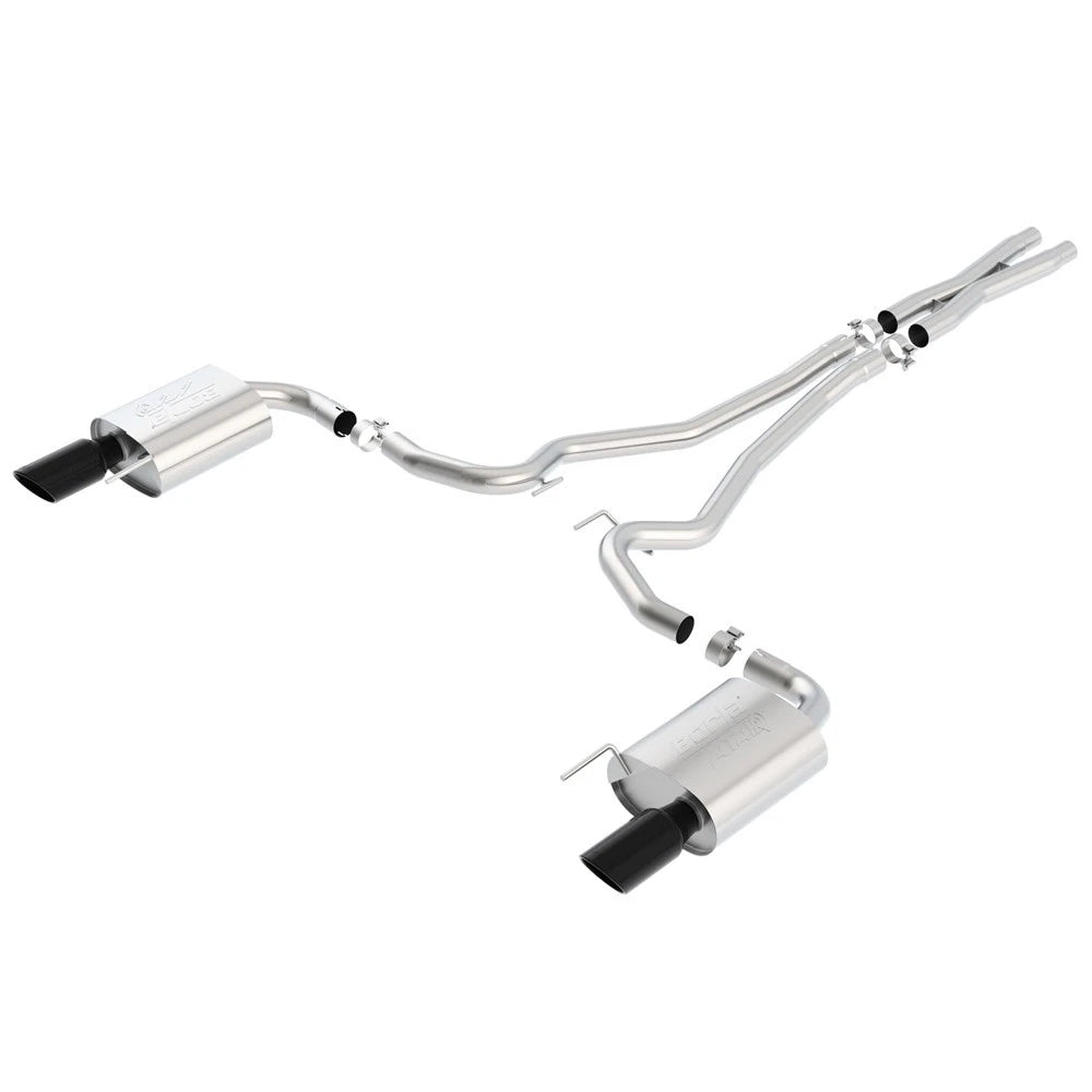 Borla Atak S Cat-Back 15-17 Ford Mustang GT 5.0L V8 MT/AT 2.5in pipe 4in tip (Black Chrome)