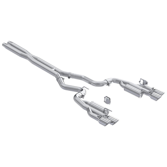 MBRP 2024+ Ford Mustang 5.0L T304 SS 3in Cat-Back Dual Split Exhaust w/ Quad Tips (Valve Delete)